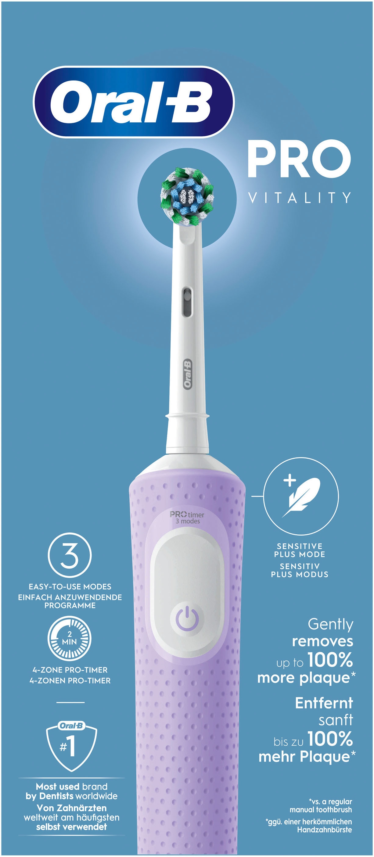 Oral-B Elektrische Zahnbürste »Oral-B Pro Vitality« 1 Stk. Aufsteckbürsten 1 Aufsteckbürste