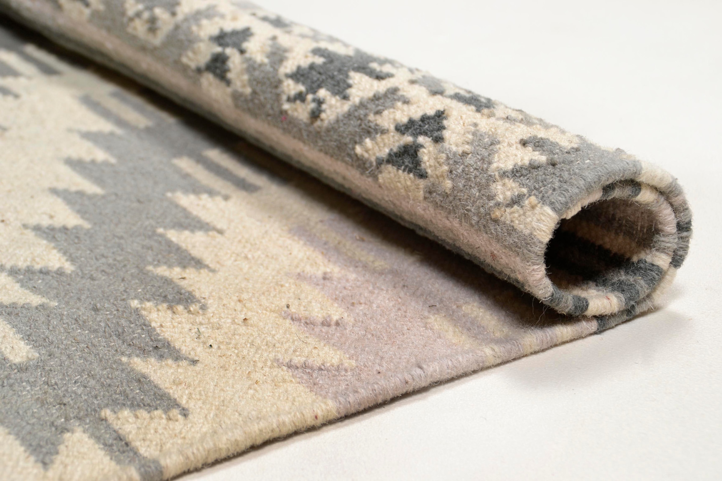 TOM TAILOR HOME Wollteppich »Kelim Colors I«, rechteckig, 5 mm Höhe, reine Wolle, robust und strapazierfähig, mit Fransen, Boho-Style