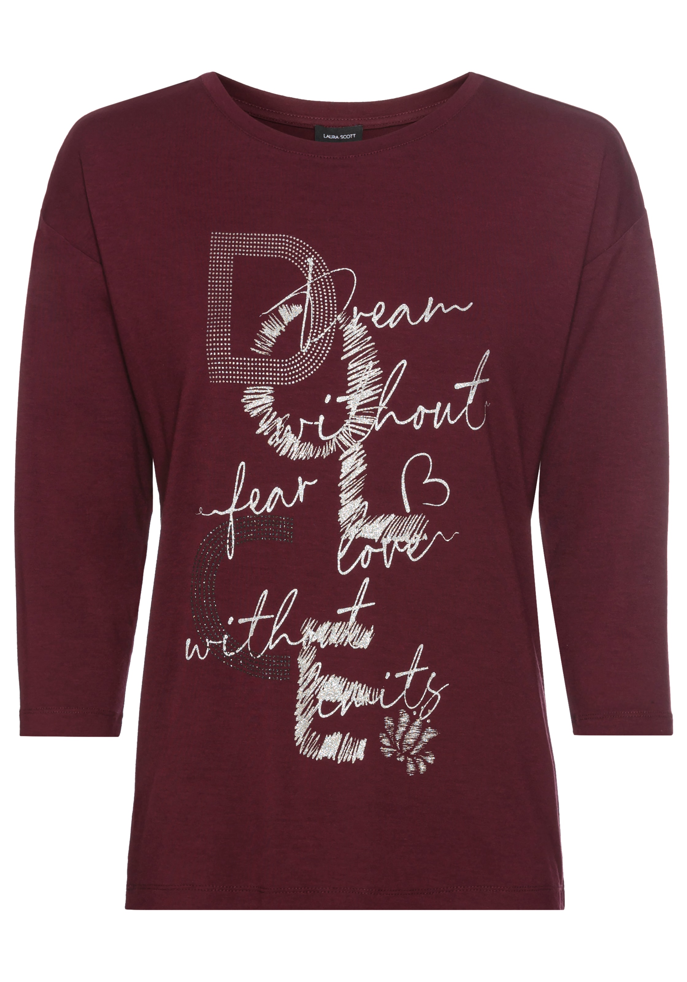 Laura Scott 3/4-Arm-Shirt mit Glitzerpint