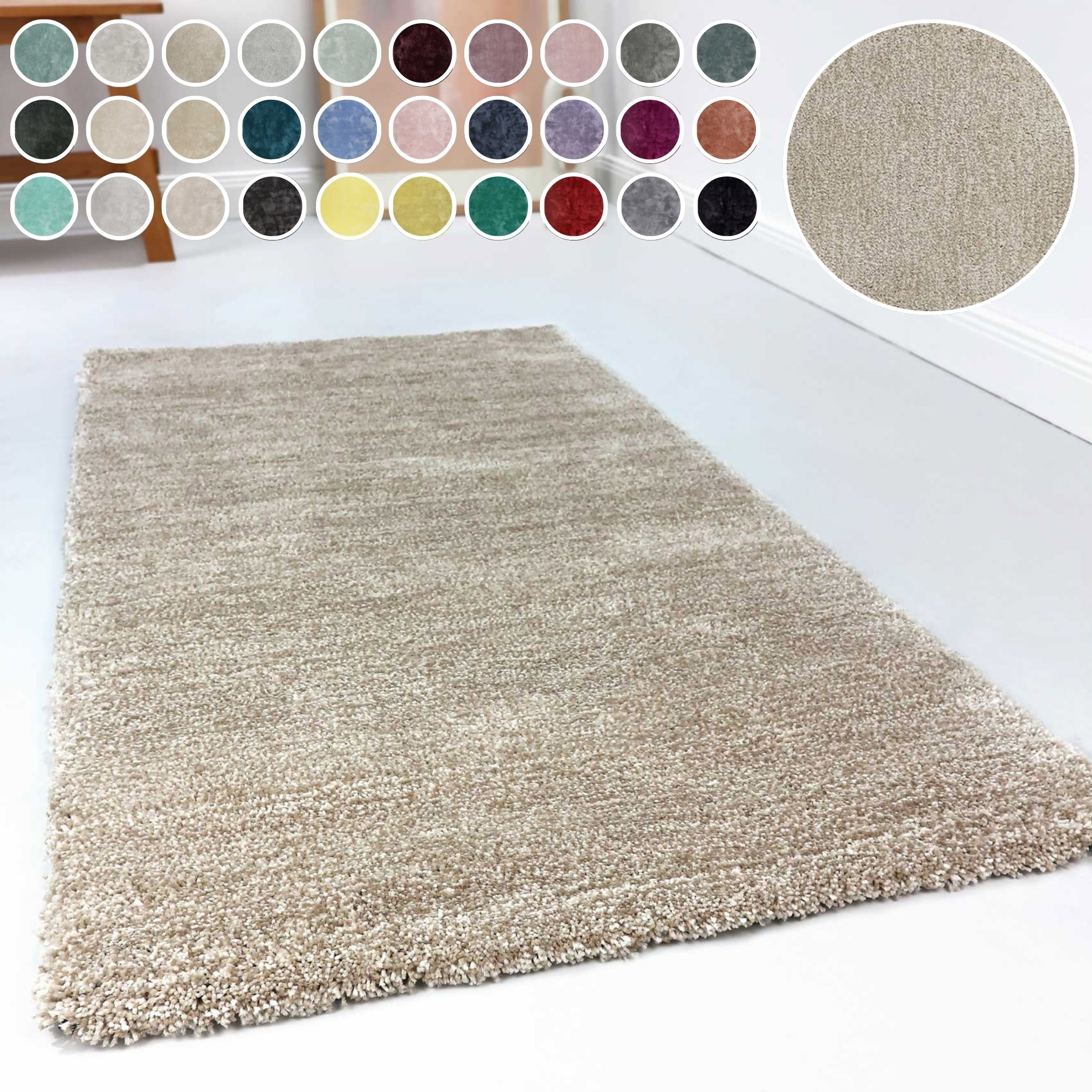 Esprit Hochflor-Teppich »Relaxx ESP-4150«, rund, 25 mm Höhe, Wohnzimmer, se günstig online kaufen