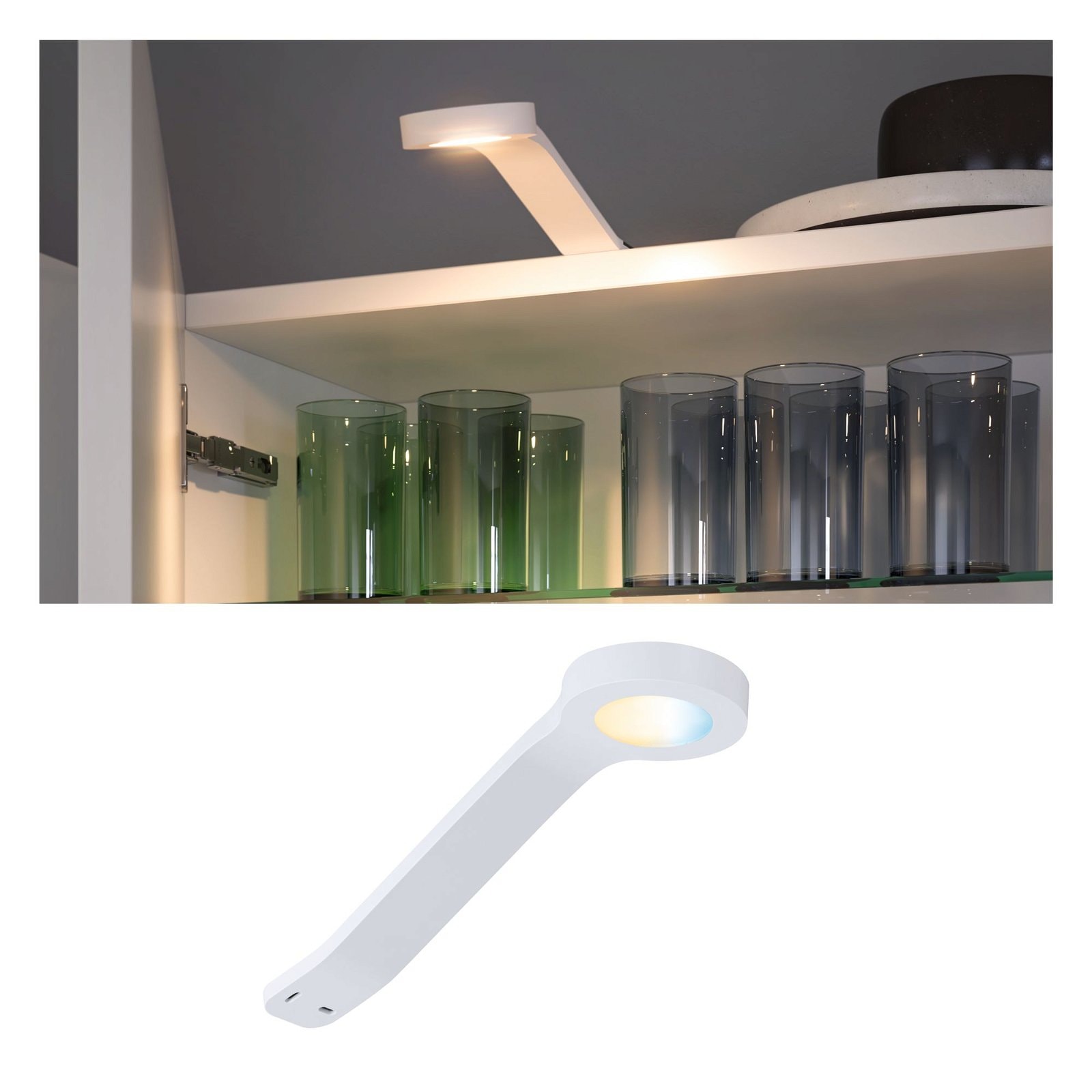 Paulmann Unterschrankleuchte »Clever Connect Spot Mike 2W 2700-6500K 12V Weiß matt/Kunststoff«, 1 flammig, tunable White