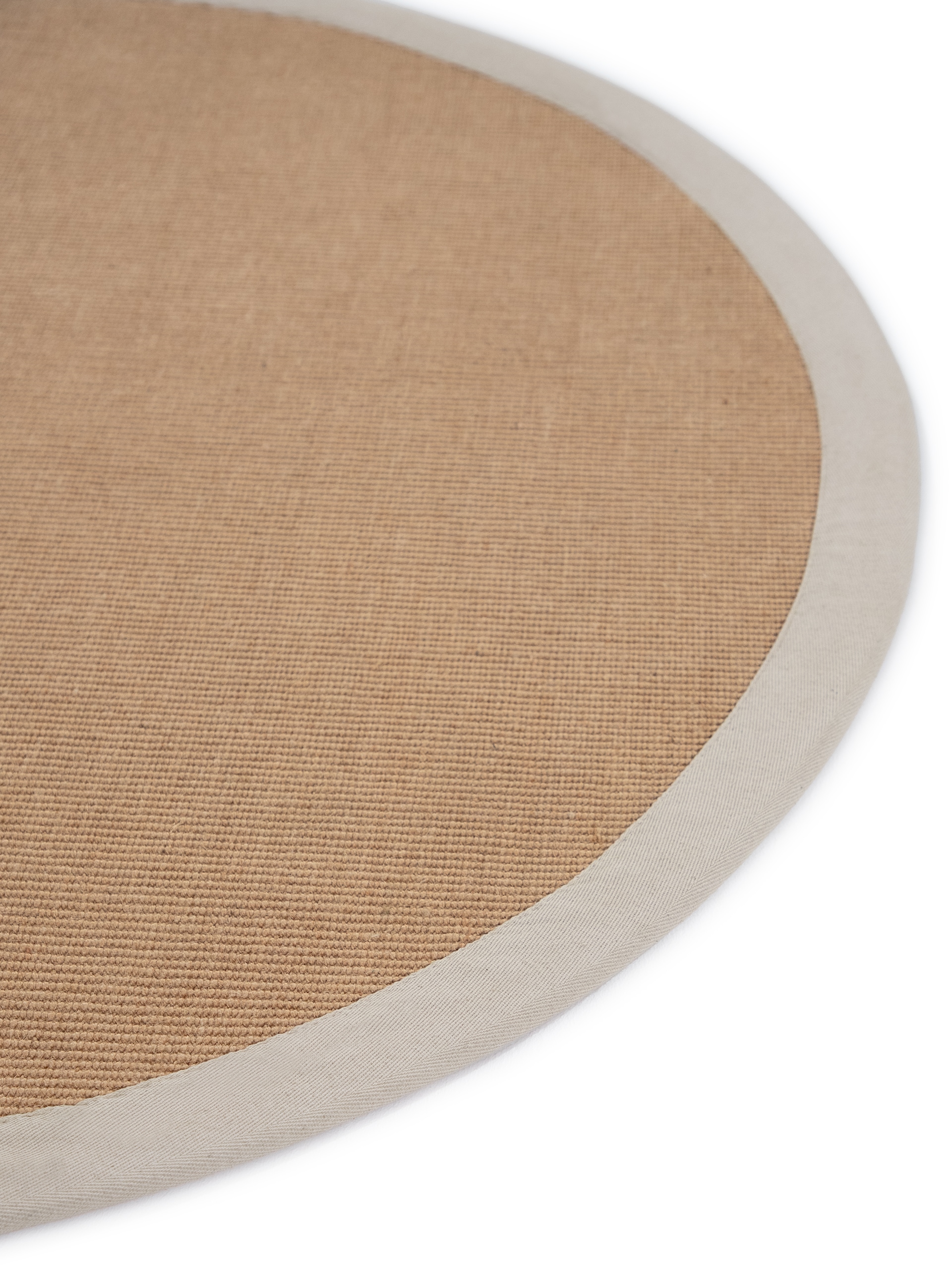 carpetfine Sisalteppich »Sisal«, rund, 5 mm Höhe, mit farbiger Bordüre, Anti-Rutsch Rückseite