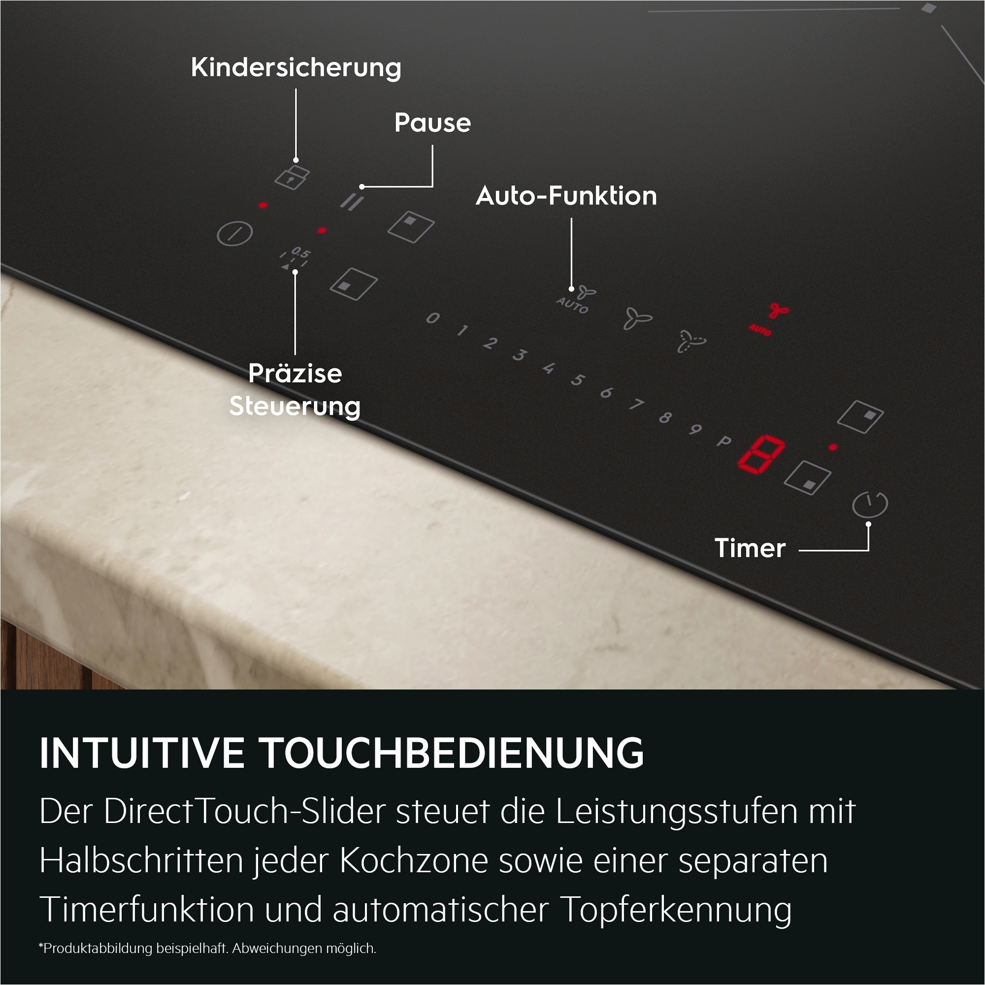 AEG Kochfeld mit Dunstabzug »TT84CA0FRB« Induktionskochen mit integr. Dunstabzug: frische Luft, Made in Germany