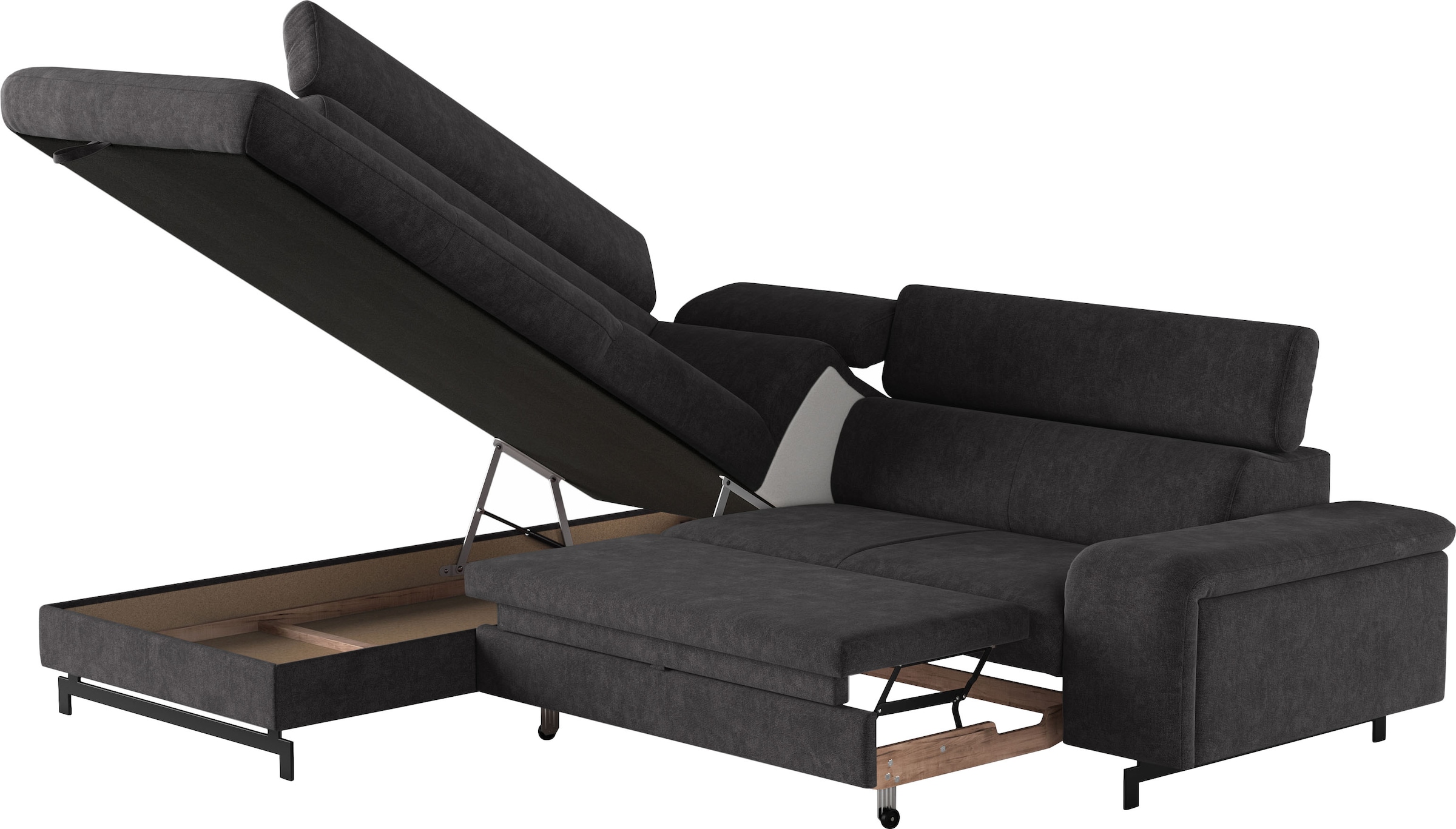 COTTA Ecksofa »Emma L-Form«, mit Kopfteilverstellung, wahlweise mit Bettfunktion & Bettkasten