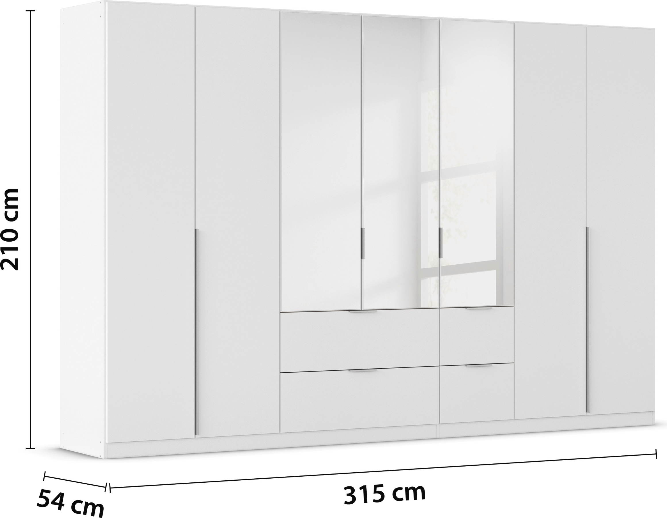 rauch Drehtürenschrank »Kleiderschrank Schrank Garderobe AGORDO mit Dekor- oder Hochglanzfront«, (in zwei Griff-Farben mit Dekor- oder Hochglanzfront), mit Außenschubkästen, in 6 Breiten und 2 Höhen MADE IN GERMANY