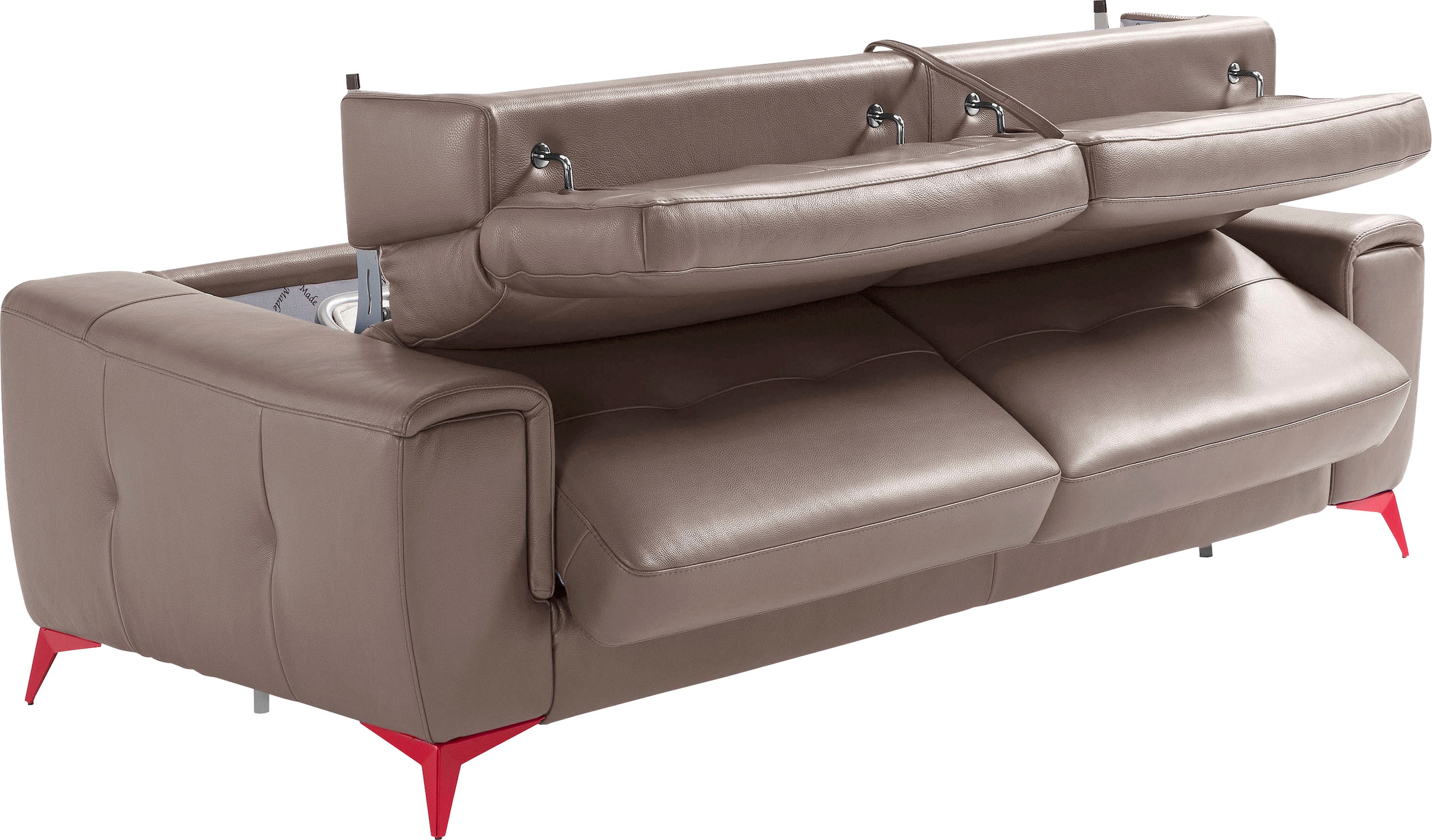Egoitaliano Schlafsofa »Francine, Designsofa, Loungesofa mit Dauerschlaffunktion, Bettfunktion«, hochwertiger Metallbettrahmen & Matratze, Kopfteil manuell verstellbar