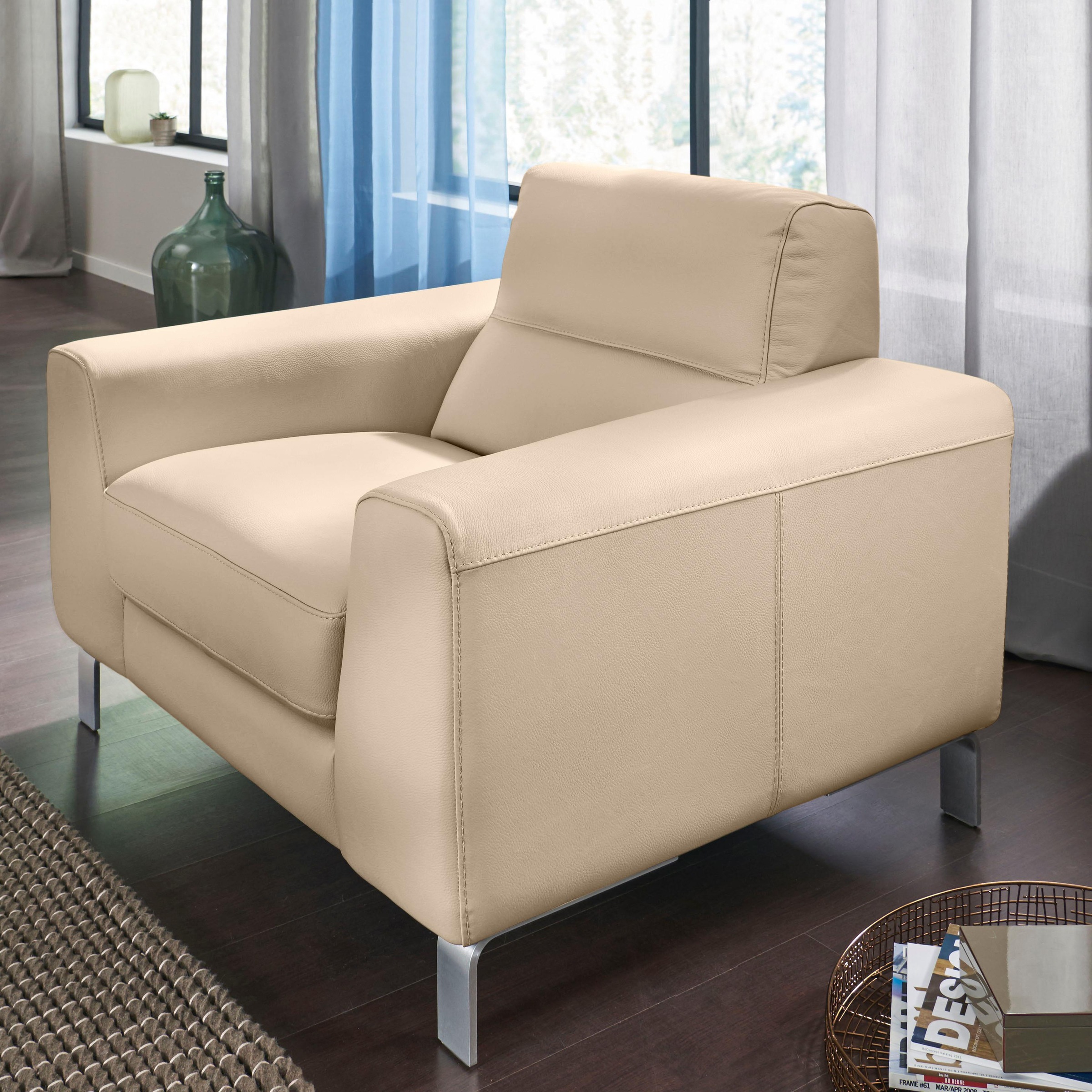 CALIA ITALIA Sessel »Simon Loungesessel, Designsessel, sehr bequem«, in zwe günstig online kaufen