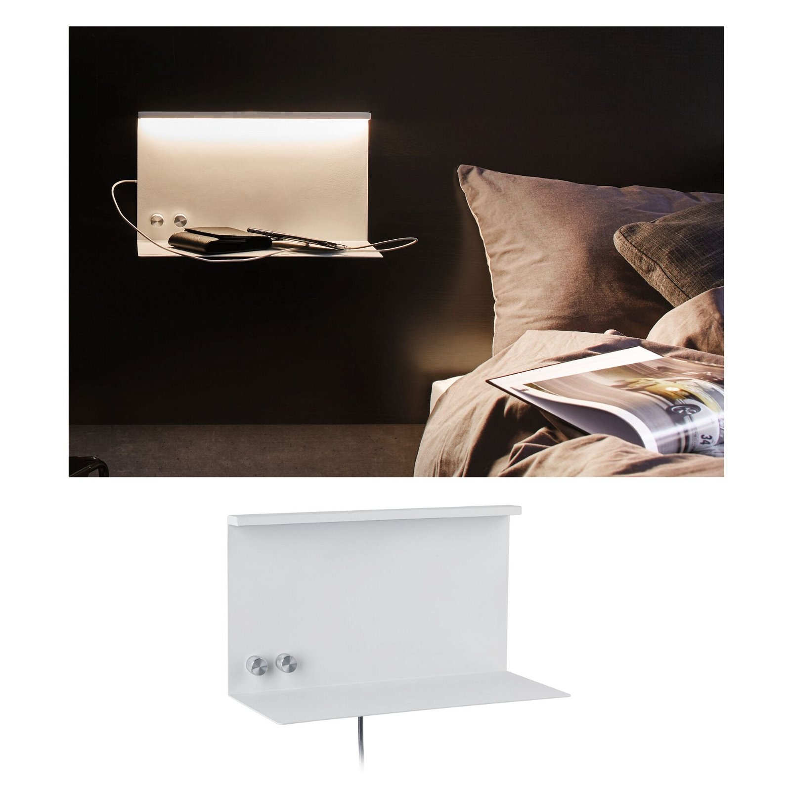 Paulmann LED Wandleuchte »Jarina 4,5W/1,6W USBC 230V 3000K Metall«, 1 flamm günstig online kaufen