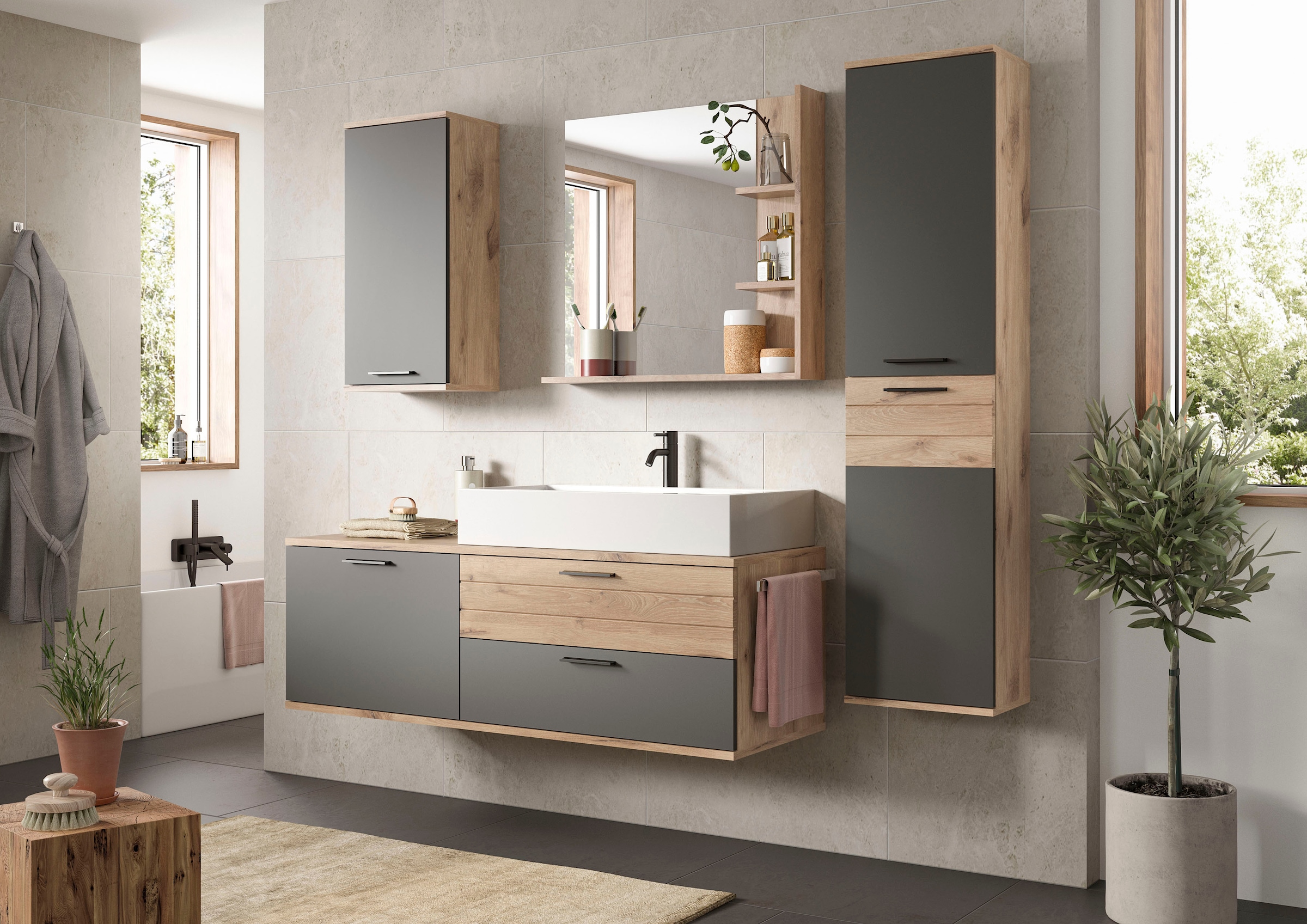 INOSIGN Hängeschrank »Riga, Breite 37cm, 1 Tür (Türanschlag wechselbar), 1 Einlegeböden«, Badmöbel, Badschrank, Schrank, Wandschrank, Bad, Badezimmer
