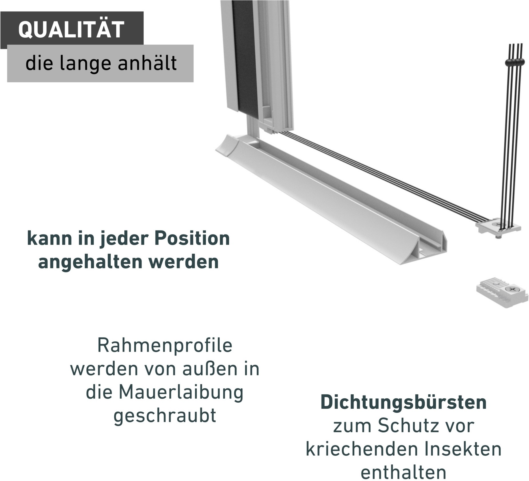 Windhager Insektenschutz-Tür »Expert für Einzeltüren mit Alurahmen, Fliegengitter Tür Plissee weiß« Plissee‑Insektenschutz für Balkon‑ und Terrassentüren, 240 x 120 cm