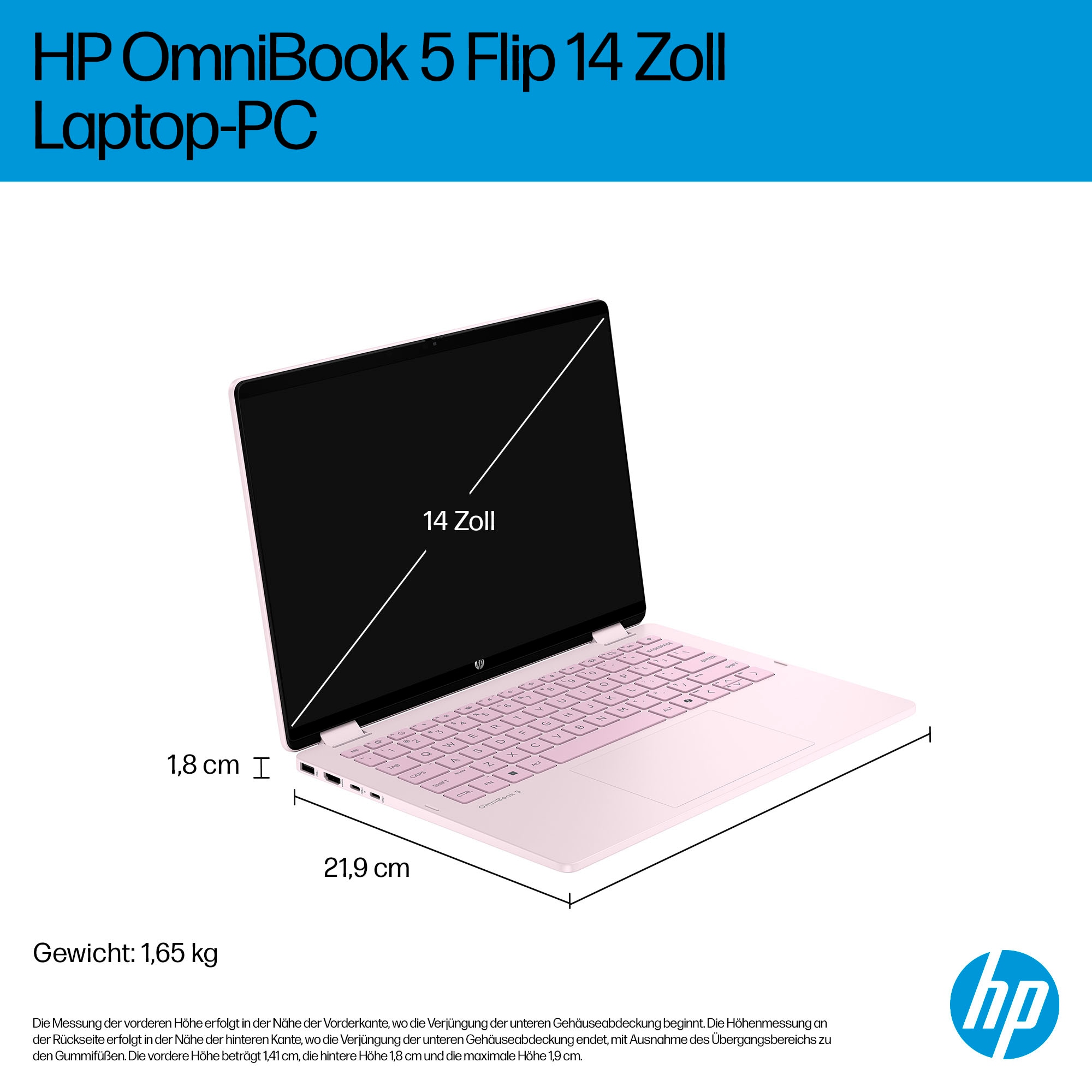 HP Convertible Notebook »OmniBook 5 Flip«, 35,6 cm, / 14 Zoll, Intel, Core i7, Iris Xe Graphics, 512 GB SSD