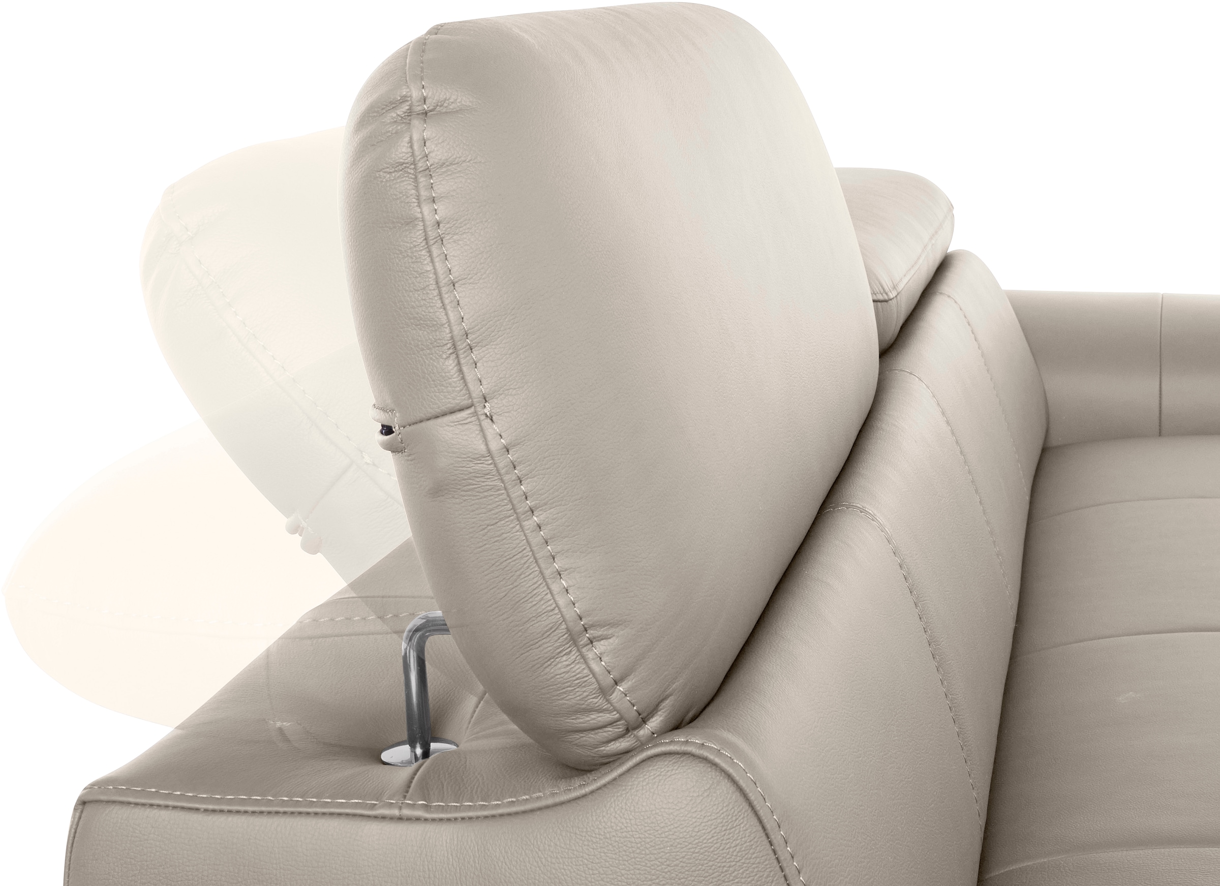 COTTA 2-Sitzer »Chef«, Big-Sofa mit Kopfteilverstellung, edle Metallkufen
