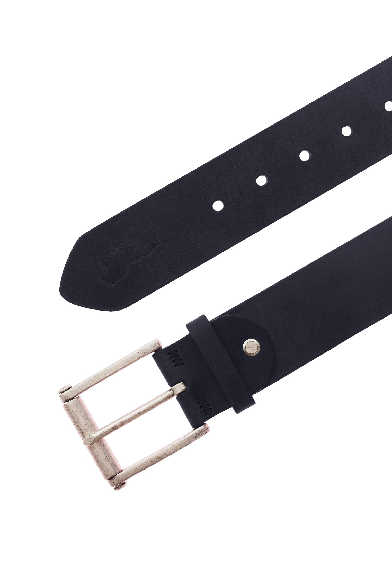 MUSTANG Ledergürtel, Leder-Gürtel mit Vintagecharakter und Roll-Schließe, 4,5 cm