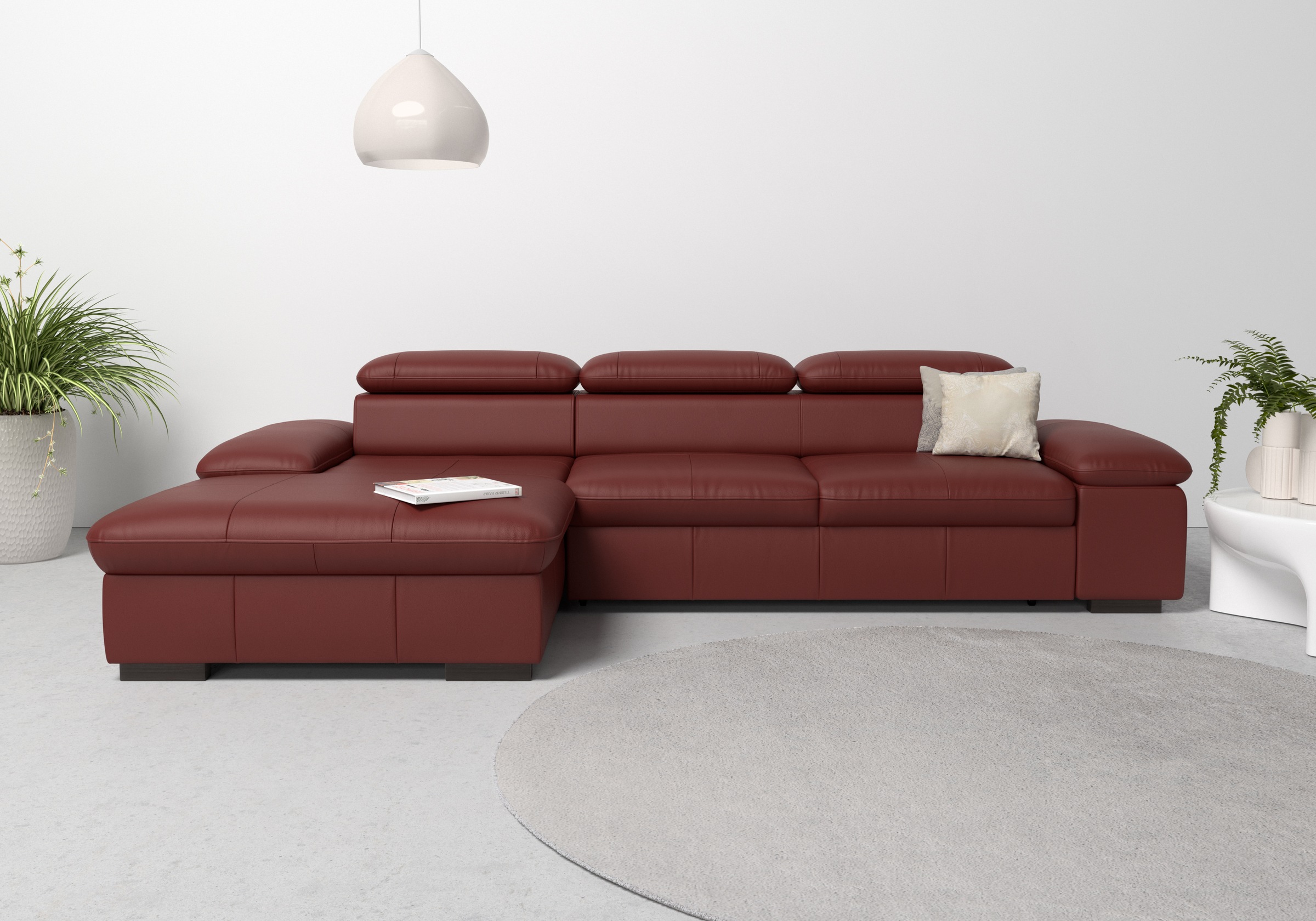 Home affaire Ecksofa »Alberto L-Form«, mit Kopfteilverstellung, wahlweise mit Bettfunktion