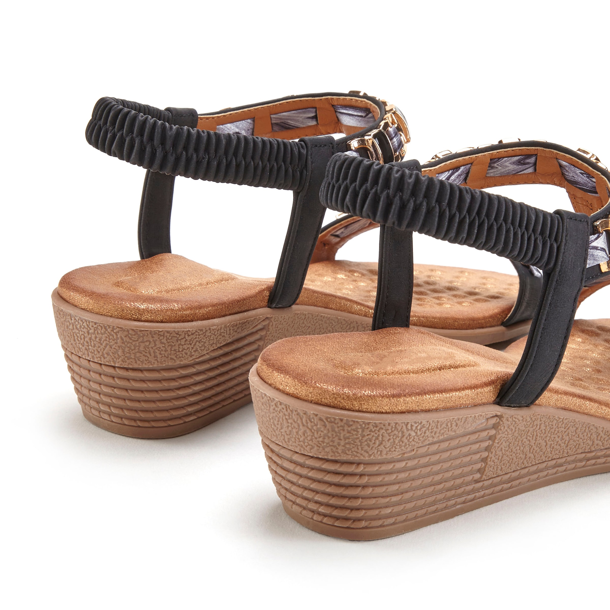 Vivance Sandalette »Sommerschuh«, Sandale, Sommerschuh mit Keilabsatz und elastischen Riemchen