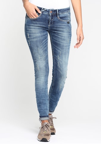 GANG Skinny-fit-Jeans »94NELE«, mit gekreuzten Gürtelschlaufen vorne am Bund kaufen
