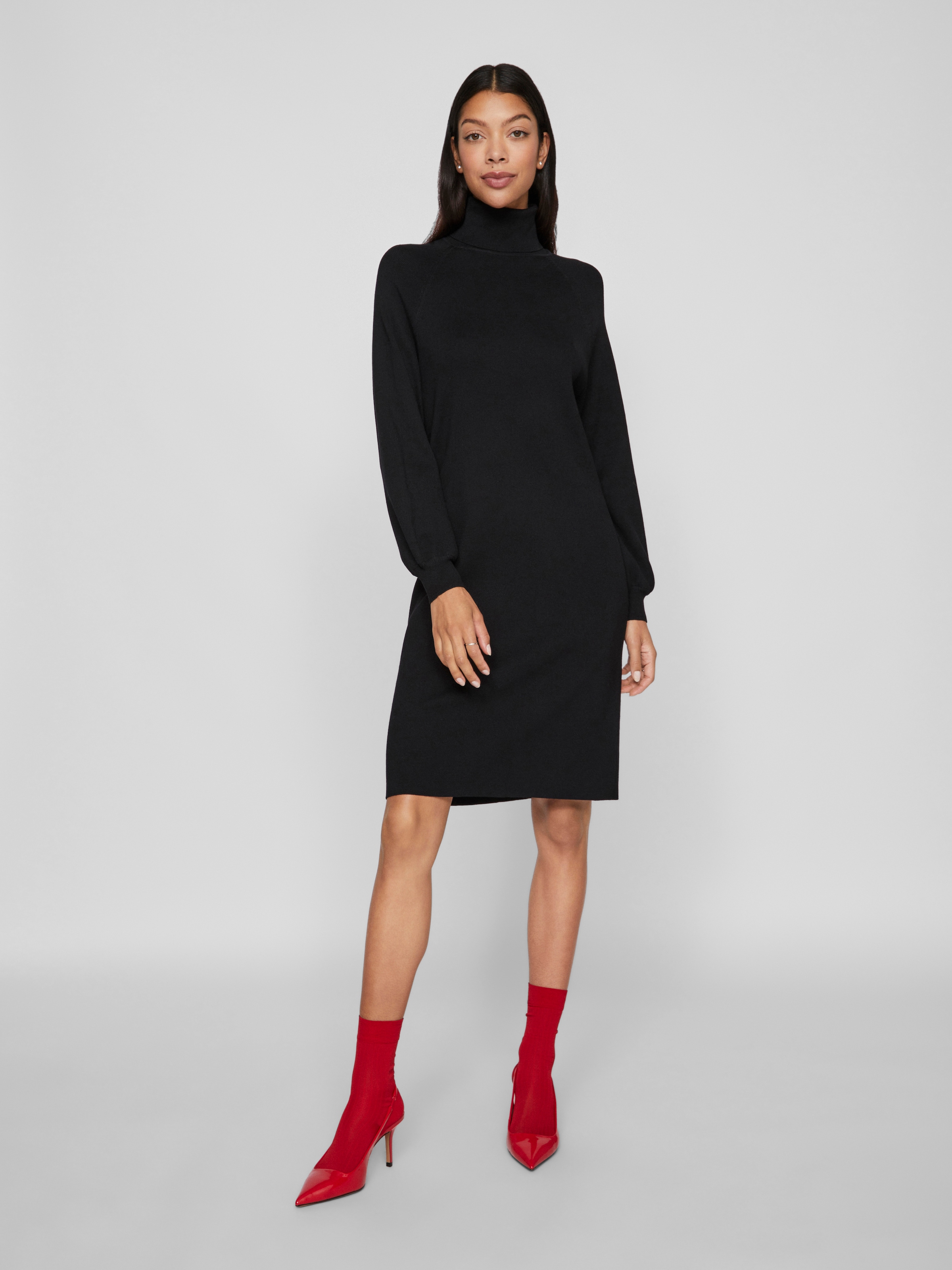 Vila Strickkleid »VIOSTRIA ROLL NECK L/S KNIT DRESS - NOOS«