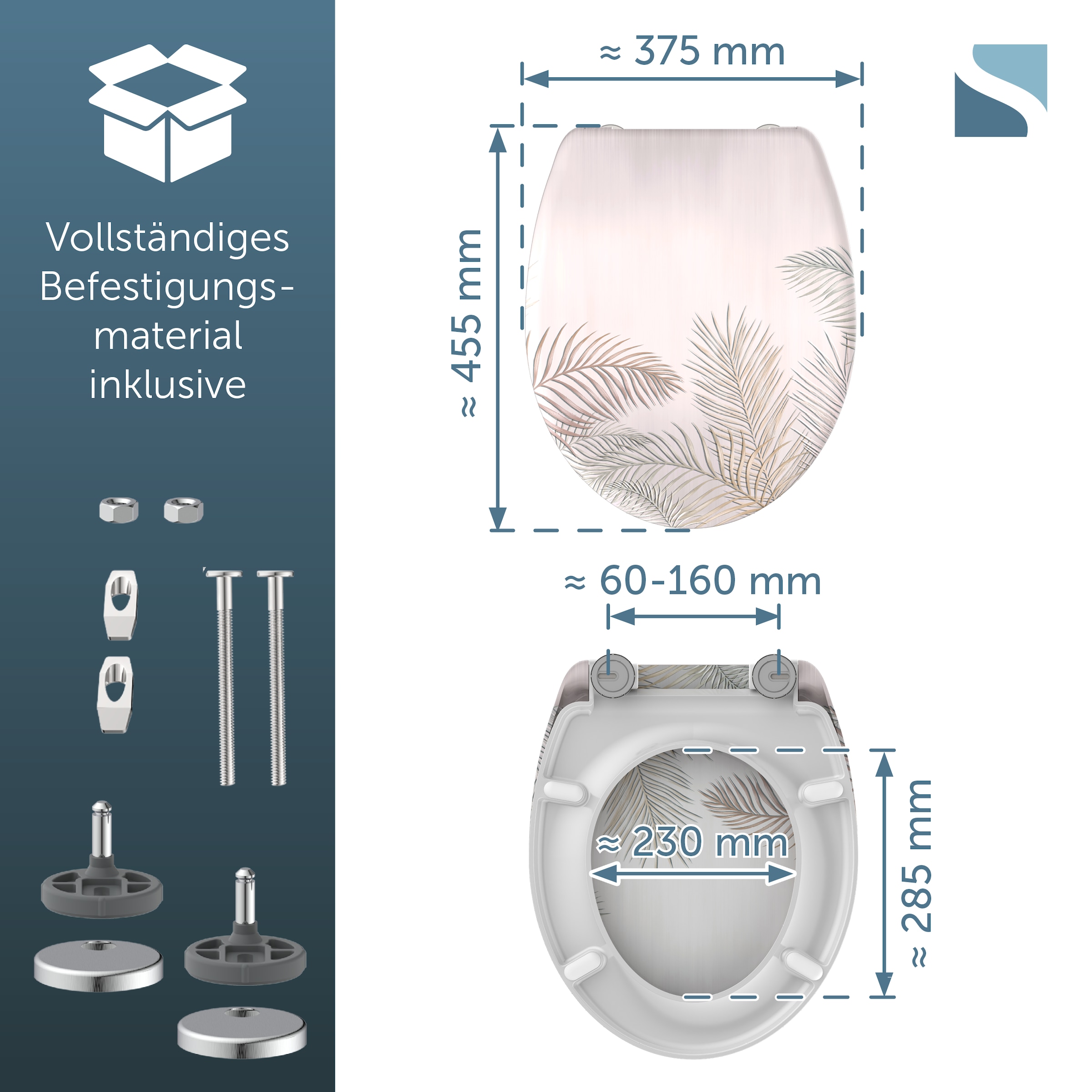 Schütte WC-Sitz »PALM LEAVES« Toilettendeckel, Absenkautomatik, Schnellverschluss, O-Form, bis 175kg