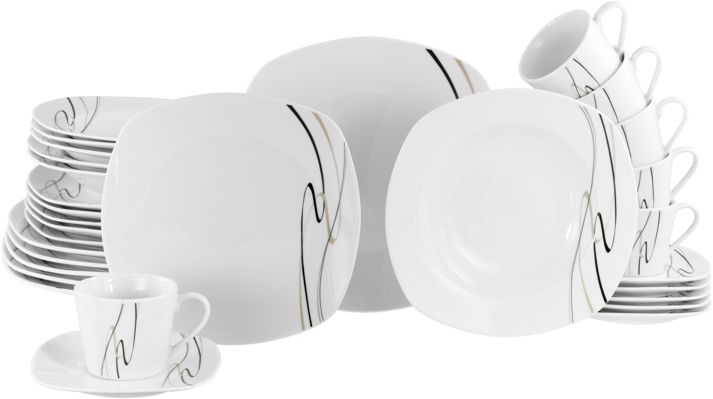 CreaTable Kombiservice »Amelie Piazza, Kombi-Service 30-tlg« Elegant, Schwu günstig online kaufen