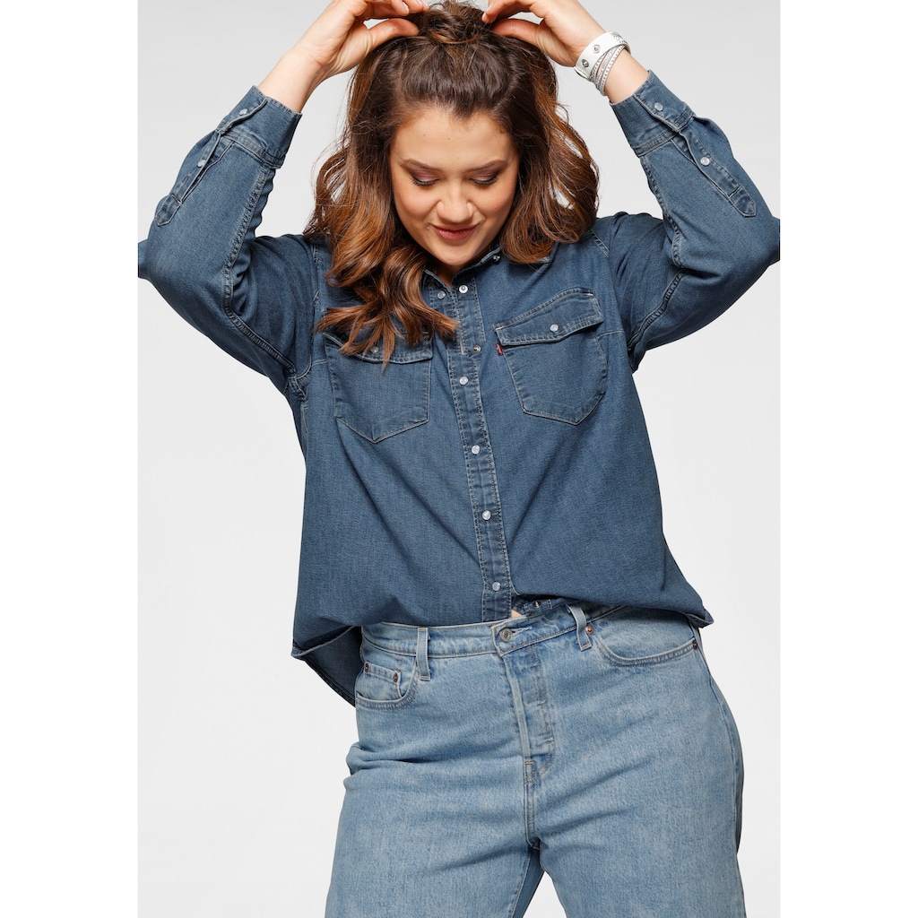 Levi's® Plus Jeansbluse »ESSENTIAL WESTERN«, mit zwei Brusttaschen und Druckknöpfen