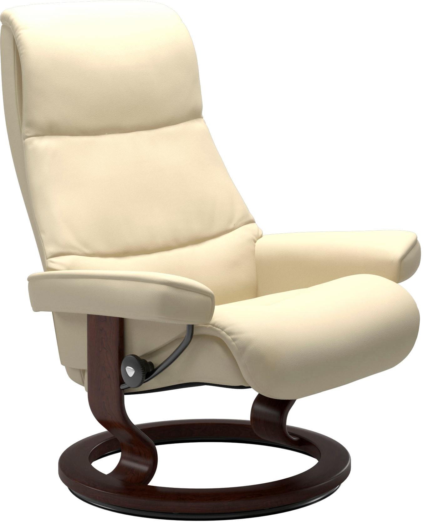 Stressless® Relaxsessel »View«, (Set, Relaxsessel mit Hocker), mit Classic Base, Größe M,Gestell Braun