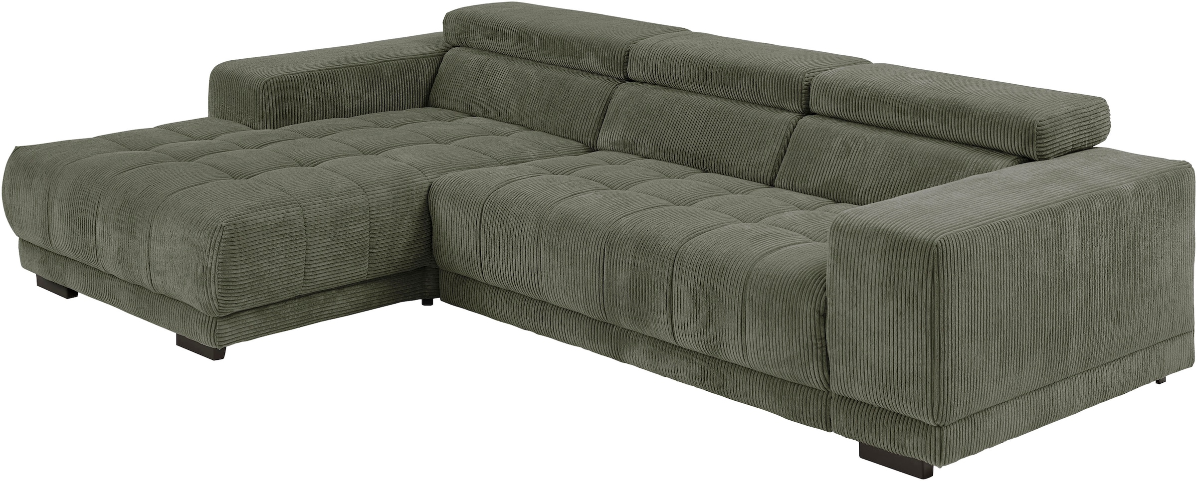 Die PlanBar Ecksofa »MP-IN15053 L-Form schmaler Schenkel« mit Kopfteilverstellung, wahlweise mit manueller Vorziehbank