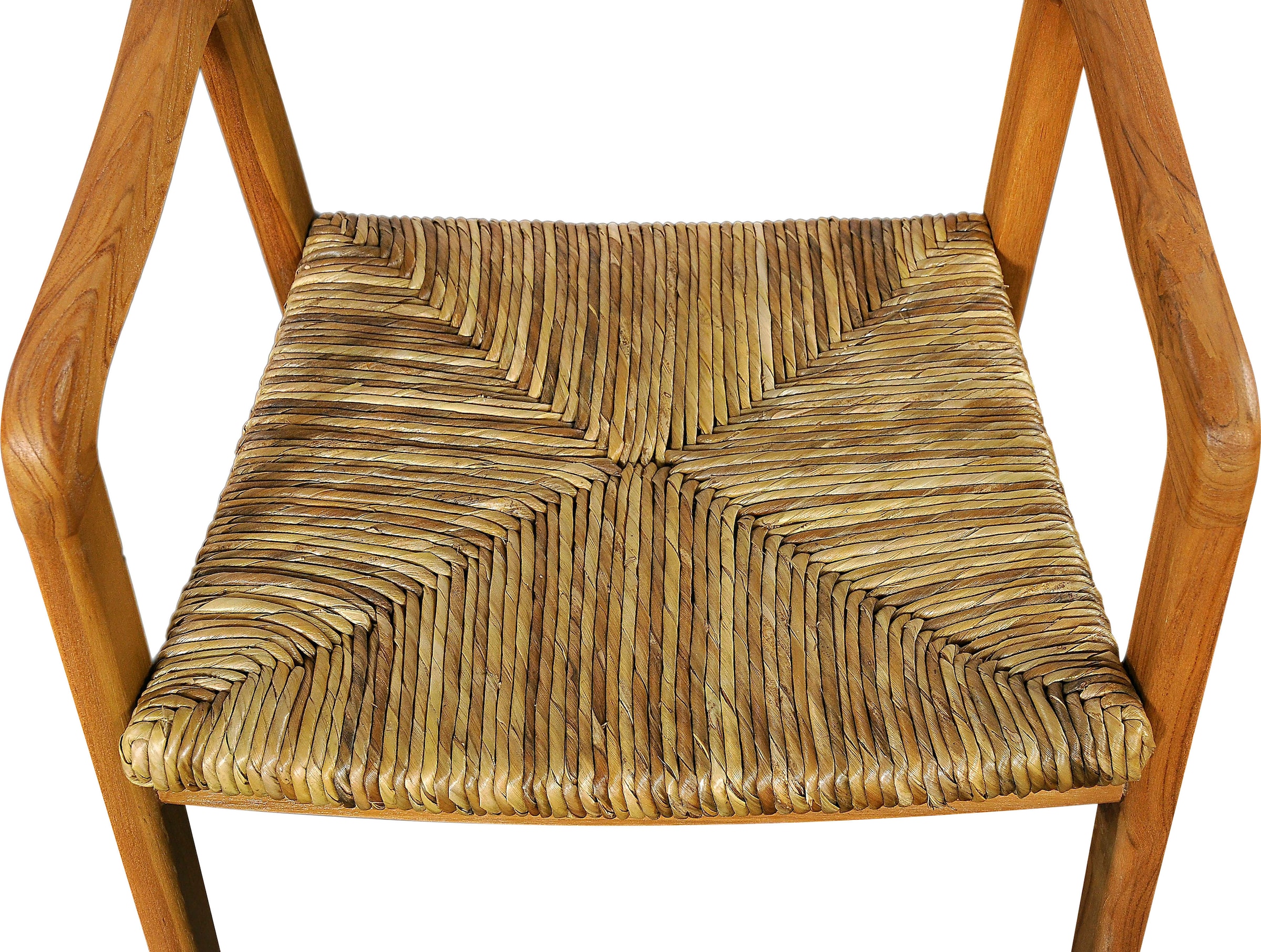 SIT Esszimmerstuhl, mit Rattan Sitzfläche, Armlehnstuhl in geschwungener Form