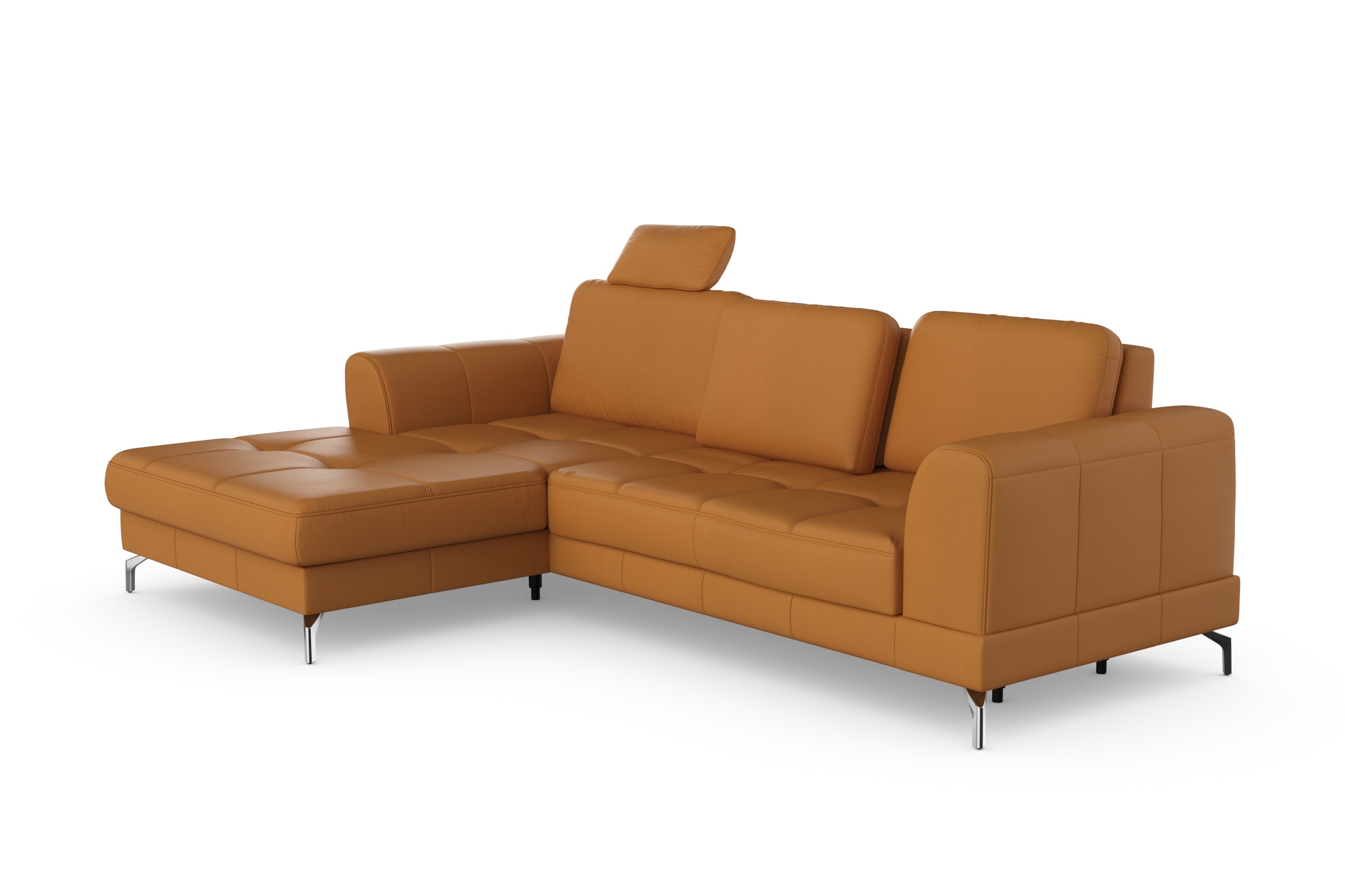 sit&more Ecksofa »Bendigo L-Form«, inklusive Sitztiefenverstellung, Bodenfreiheit 12 cm, in 2 Fußfarben