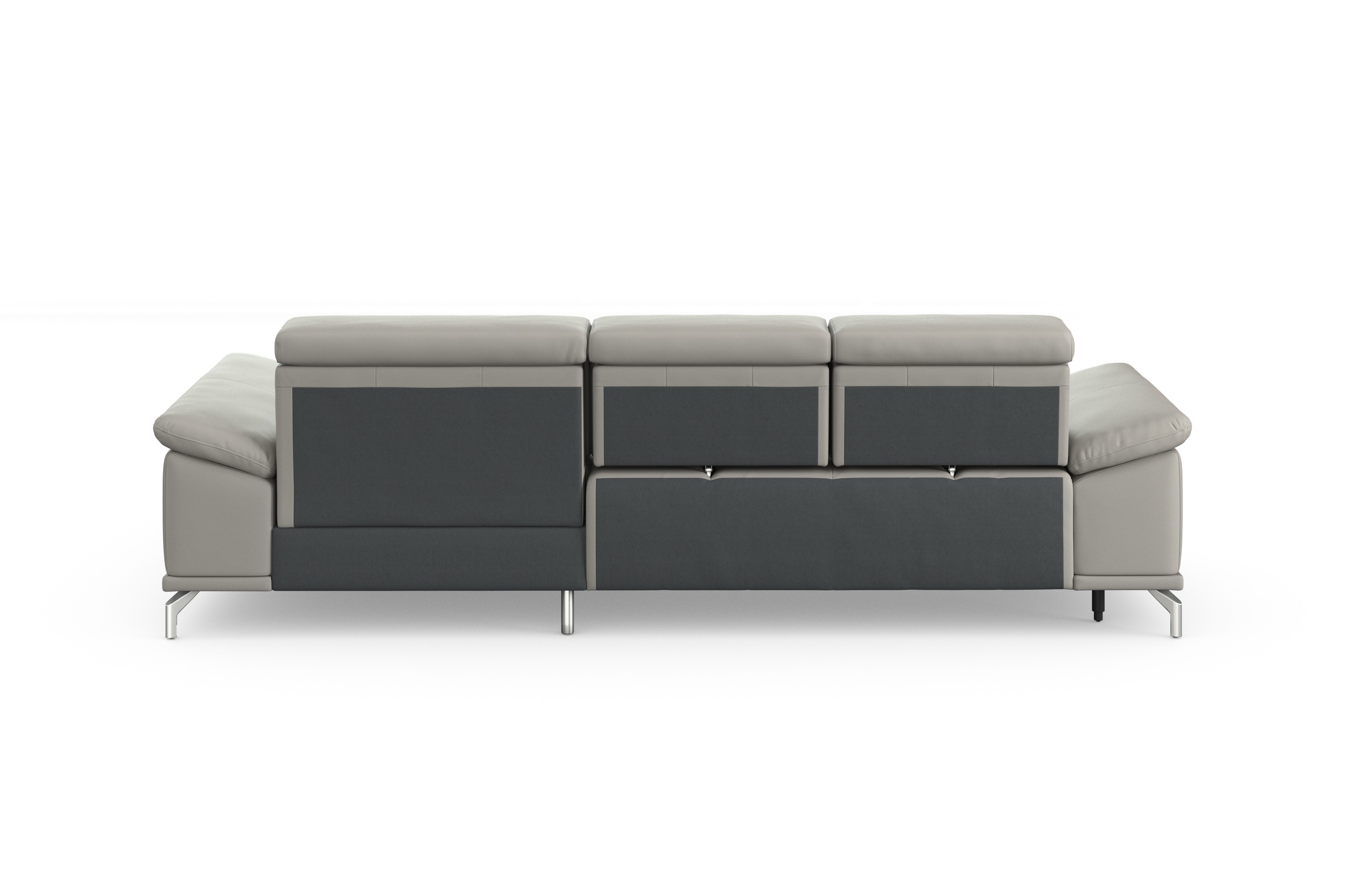 sit&more Ecksofa »Cabrio L-Form, mit Sitztiefenverstellung, Arm- und Kopfteilverstellung«, 2 Nierenkissen, Federkern, optional Bettfunktion und Stauraum