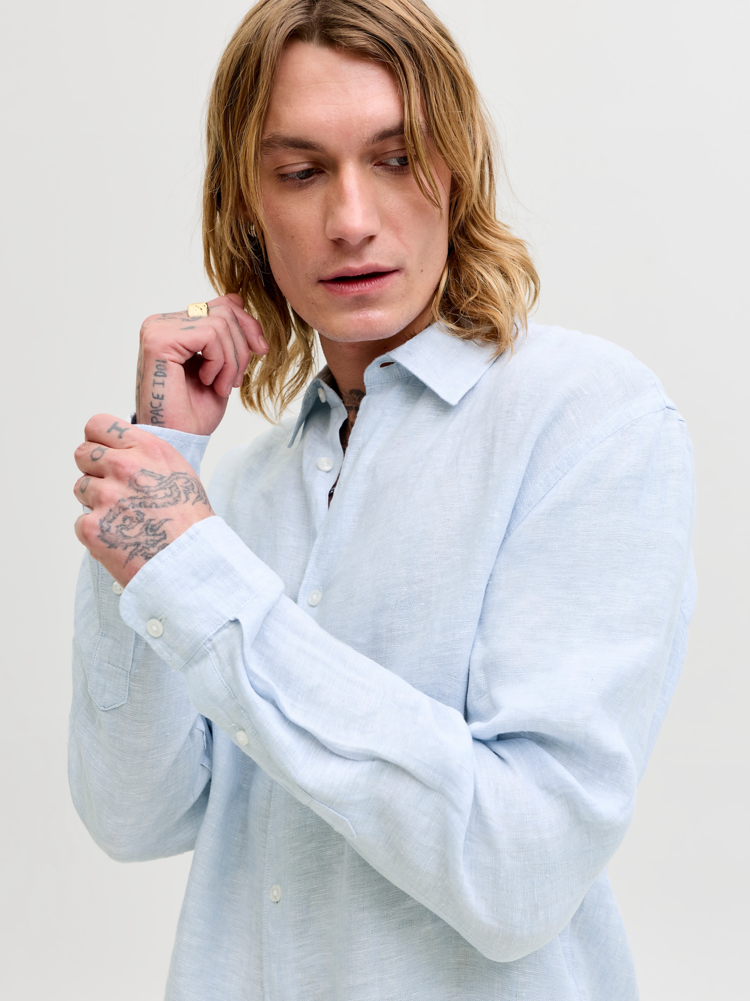 Jack & Jones Langarmhemd »JPRBLALAWRENCE LINEN LS SHIRT SN«
