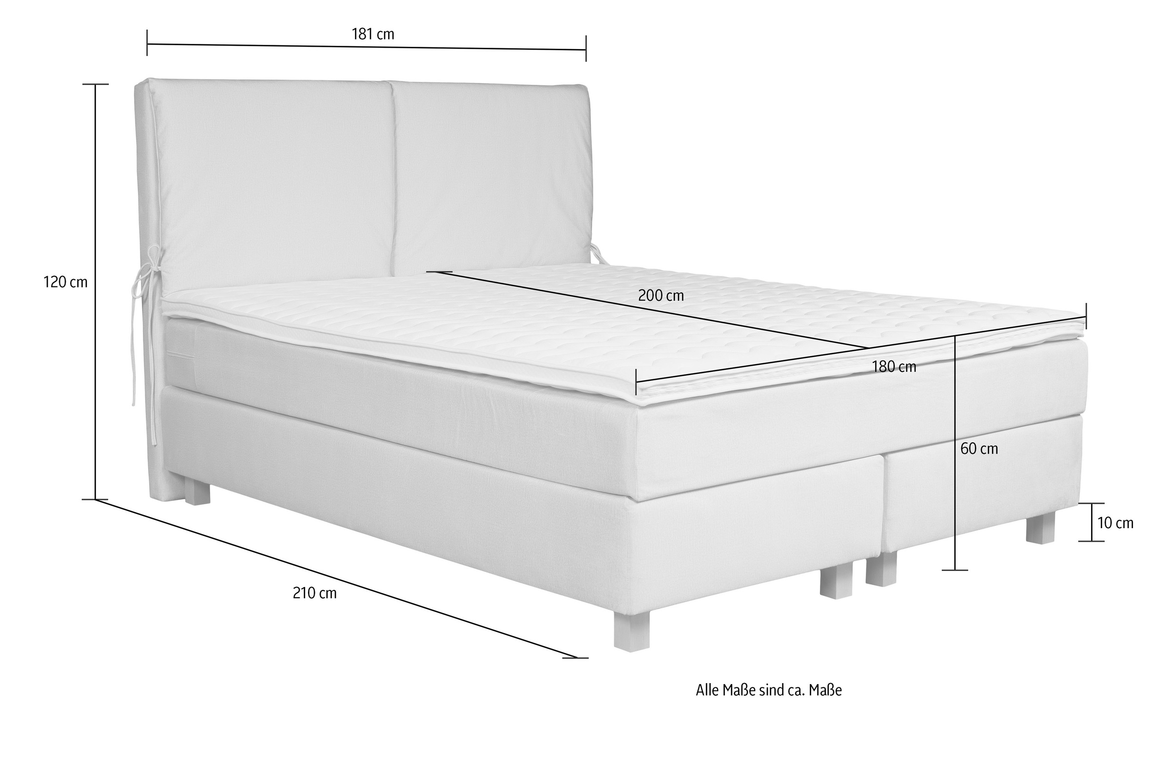 Home affaire Boxspringbett »Nele«, inkl. Topper im schlichtem Design