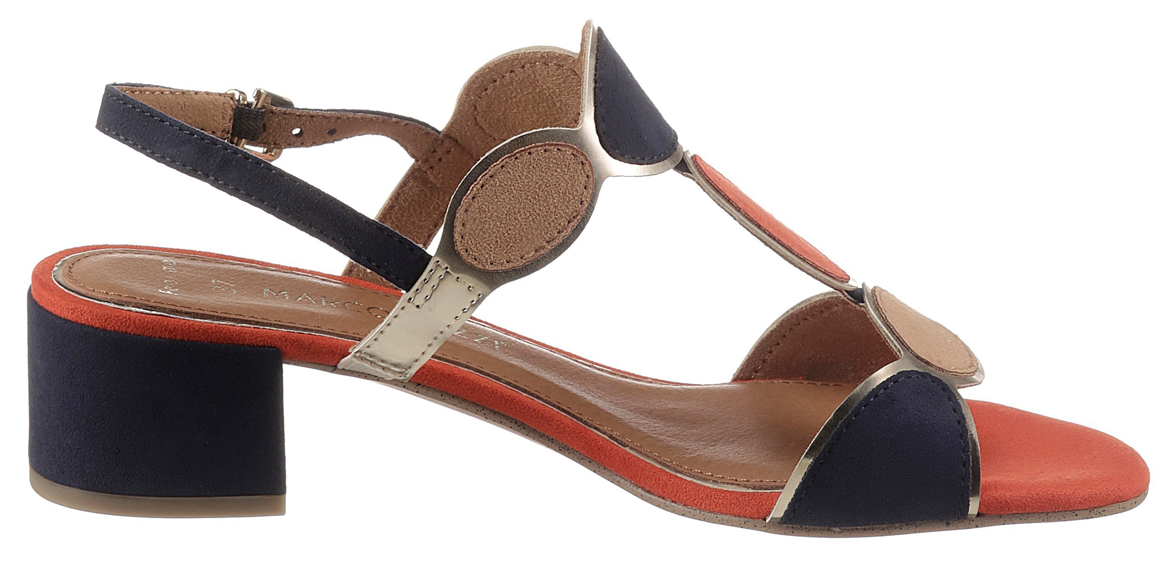 MARCO TOZZI Sandalette  , Blockabsatz, Sommerschuh, Riemchensandale mit verstellbarer Schnalle