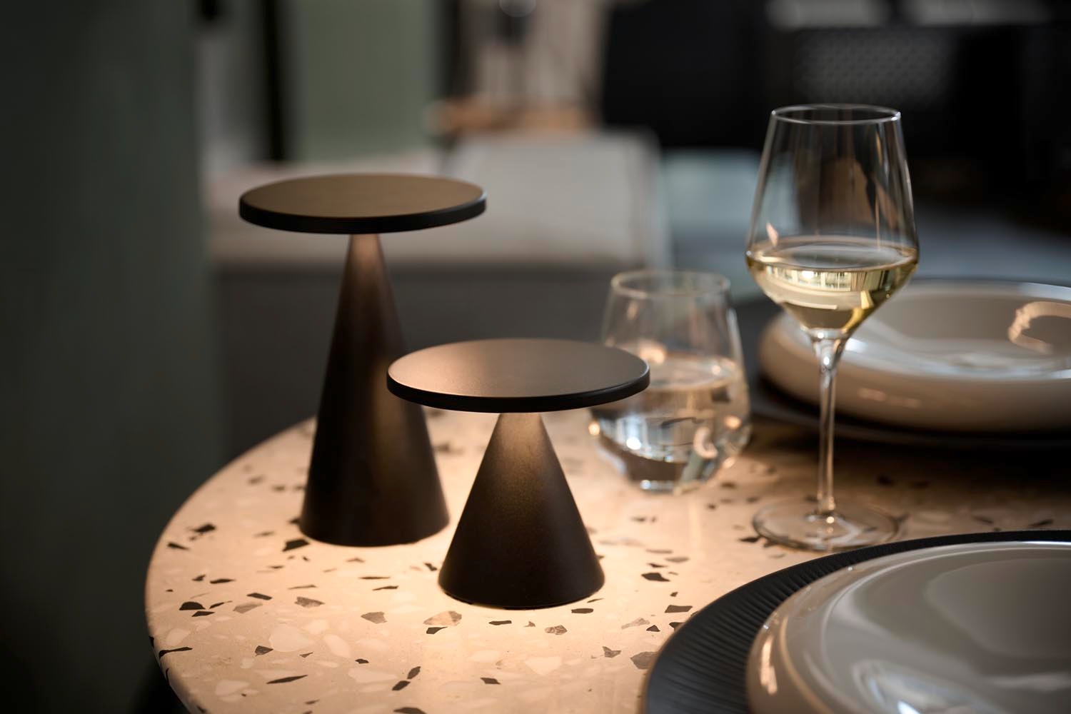 APS LED Tischleuchte »Akku-Tischleuchte "CONE", Höhe 18 cm«, 1 flammig, Leu günstig online kaufen