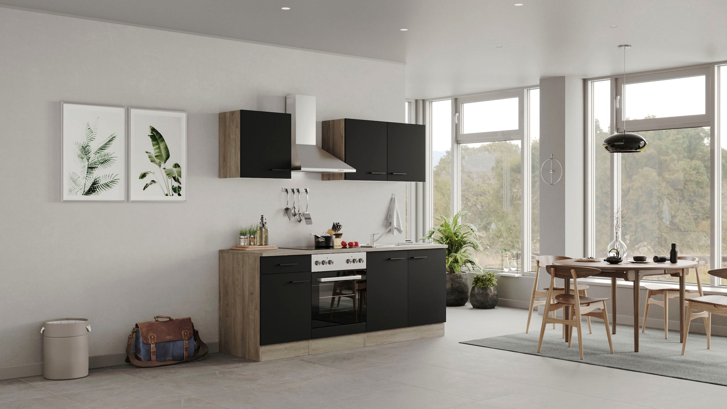 Flex-Well Küchenzeile »Capri« mit und ohne E-Geräten erhältlich, Gesamtbreite 210 cm