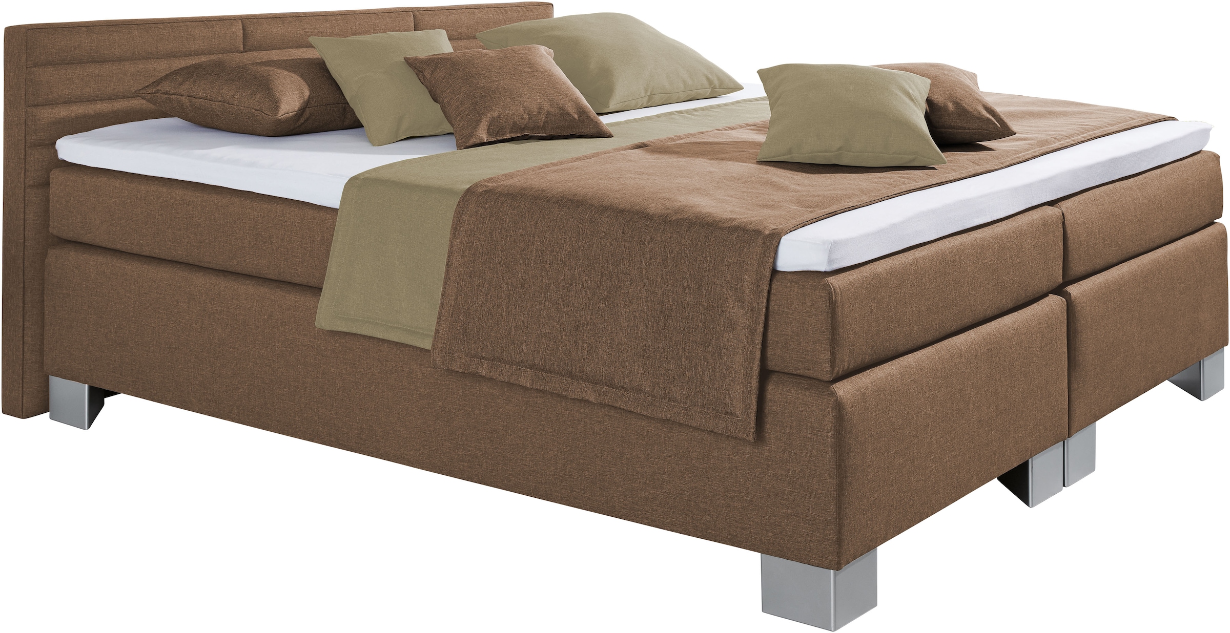 hapo Boxspringbett »ATLANTA mit niedrigem Kopfteil« Topper separat erhältlich!,  erhältlich in verschiedenen Breiten, Farben & Matratzenarten