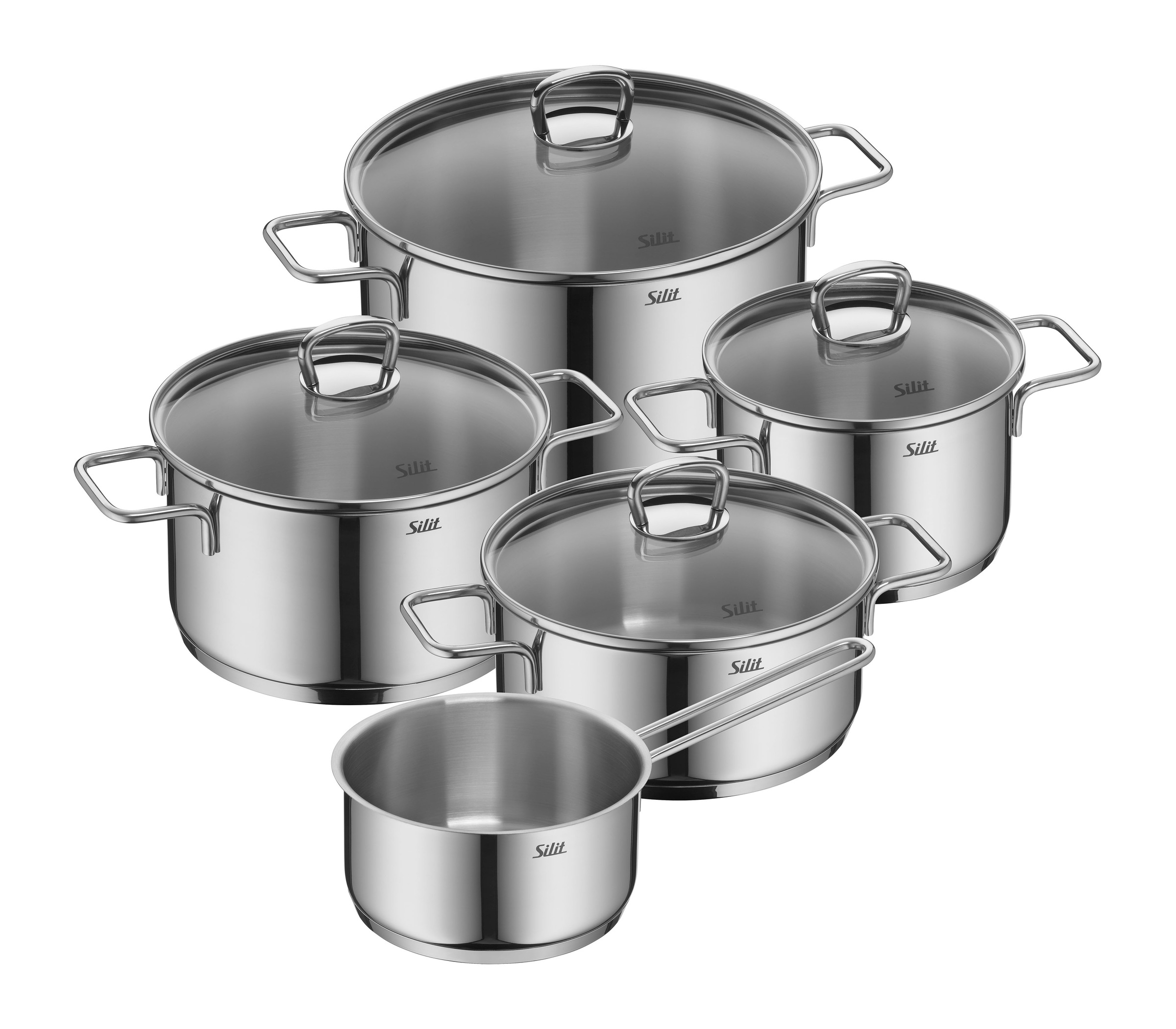 Silit Topf-Set »Alicante« Edelstahl 18/10 Set, 9 Stk. tlg. Silitherm-Allher günstig online kaufen