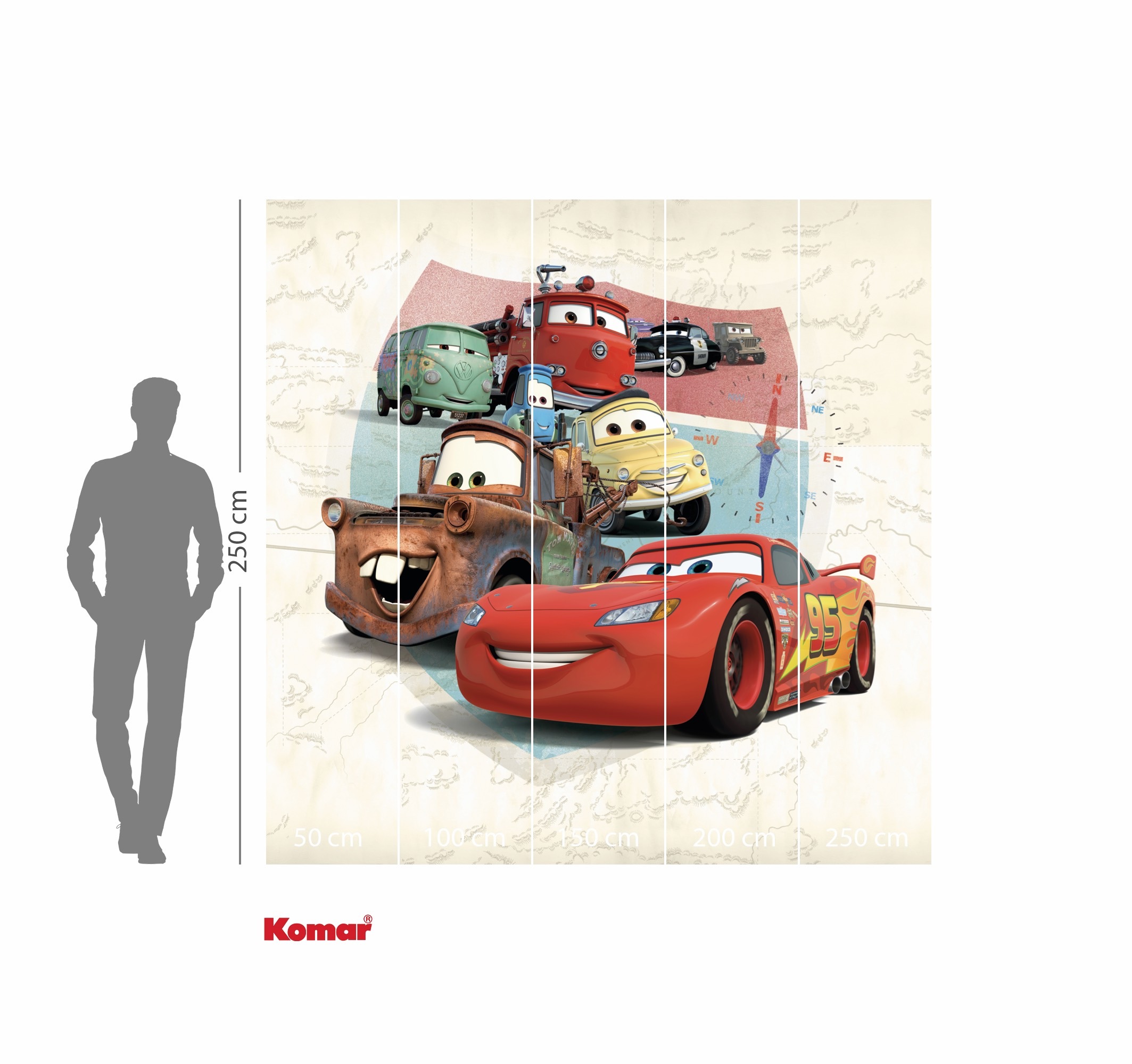 Komar Kindertapete »Disney and Pixar Cars Open Road«, bedruckt