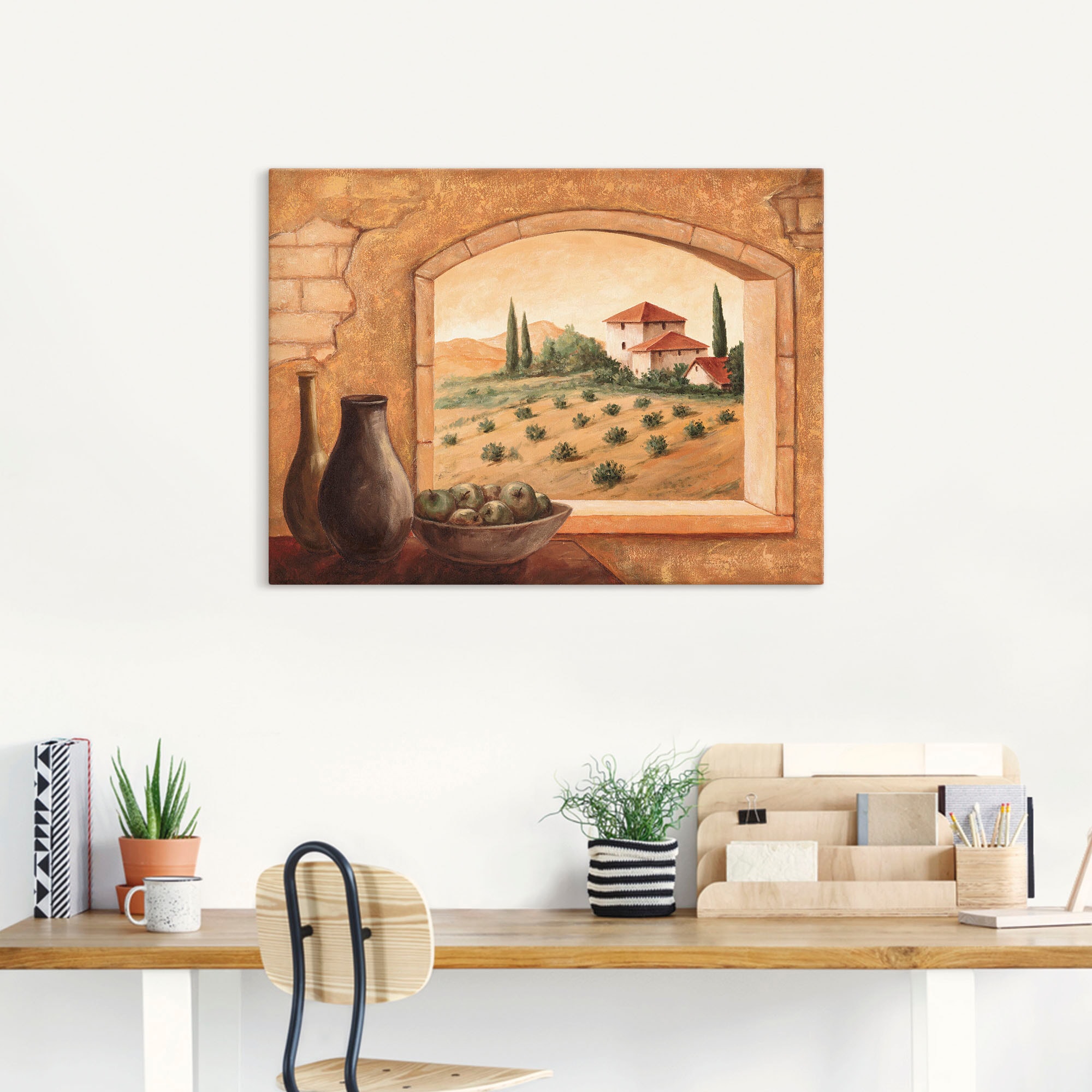 Artland Wandbild "Toskana", Fensterblick, (1 St.), als Alubild, Outdoorbild günstig online kaufen