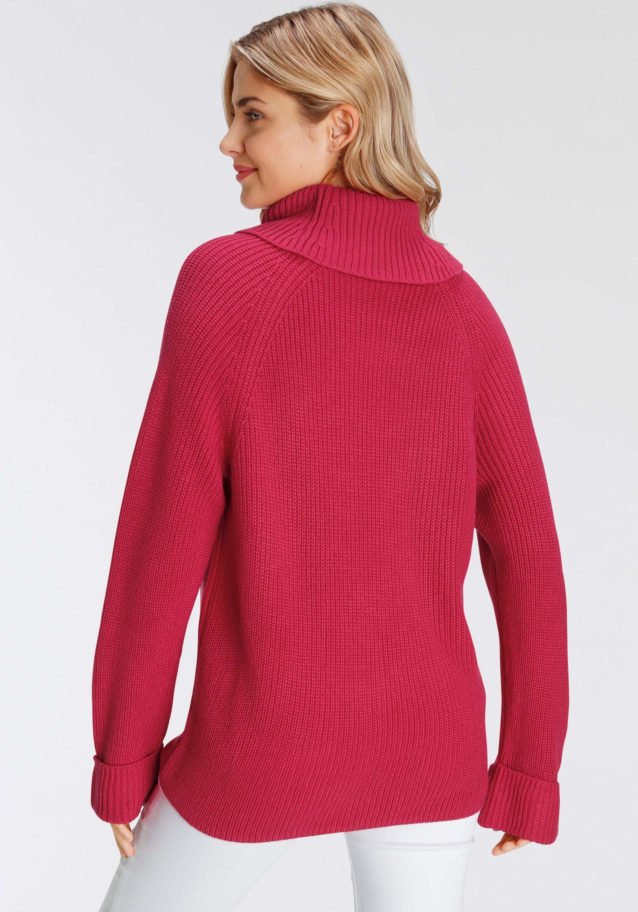 AJC Rollkragenpullover, in lässig weiter Form mit turn-up Ärmelabschlüssen