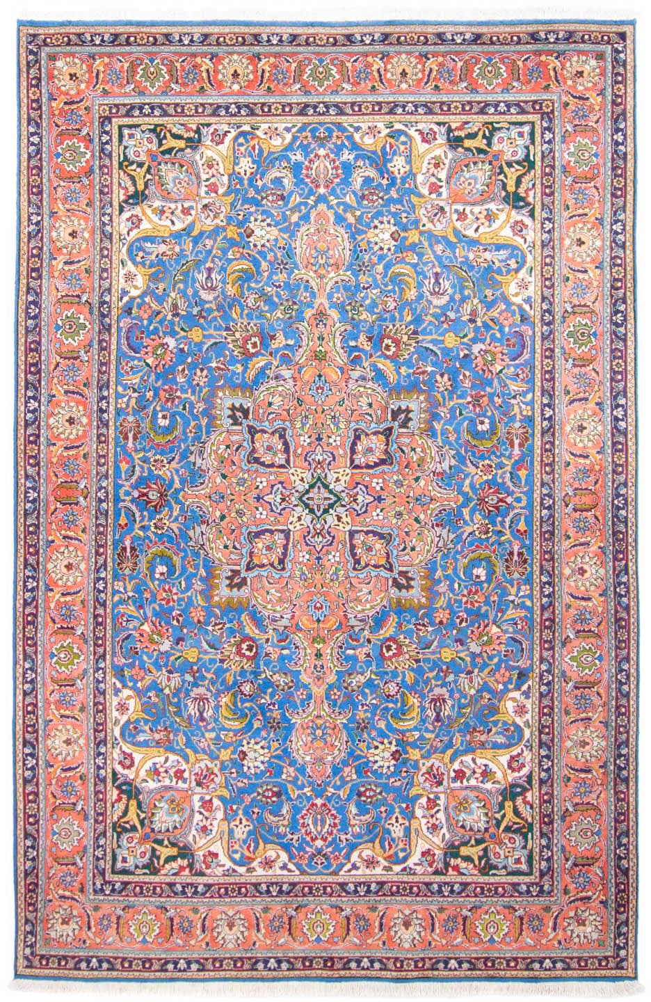 morgenland Wollteppich »Täbriz Medaillon Blu 308 x 197 cm«, rechteckig, 10 günstig online kaufen