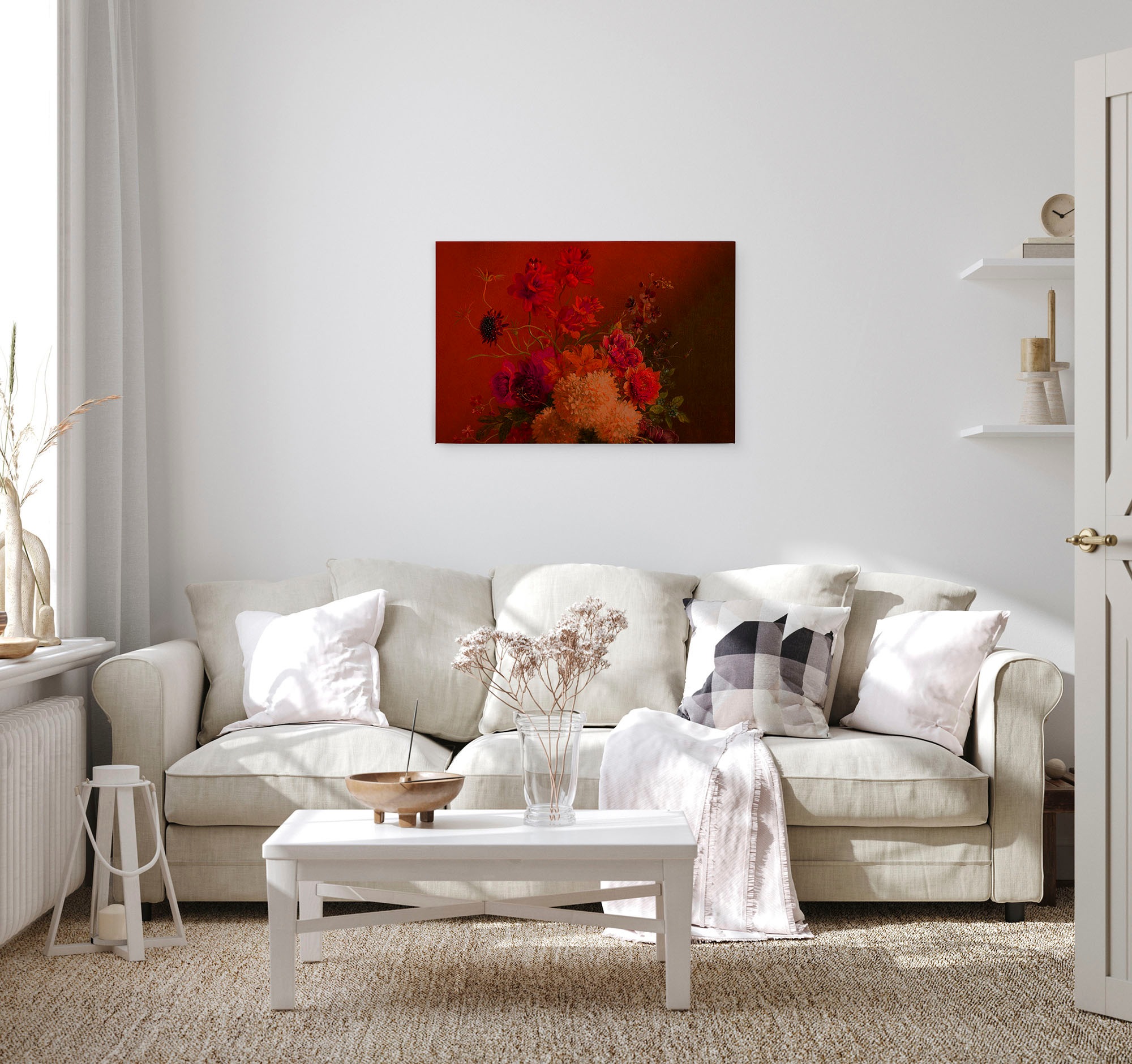 A.S. Création Leinwandbild »bouquet vibrant«, Kunst-Blumen-Kinder, (1 St.), Keilrahmen Bild Blumen-Strauß Floral Leinwand-Bild Wohnzimmer modern