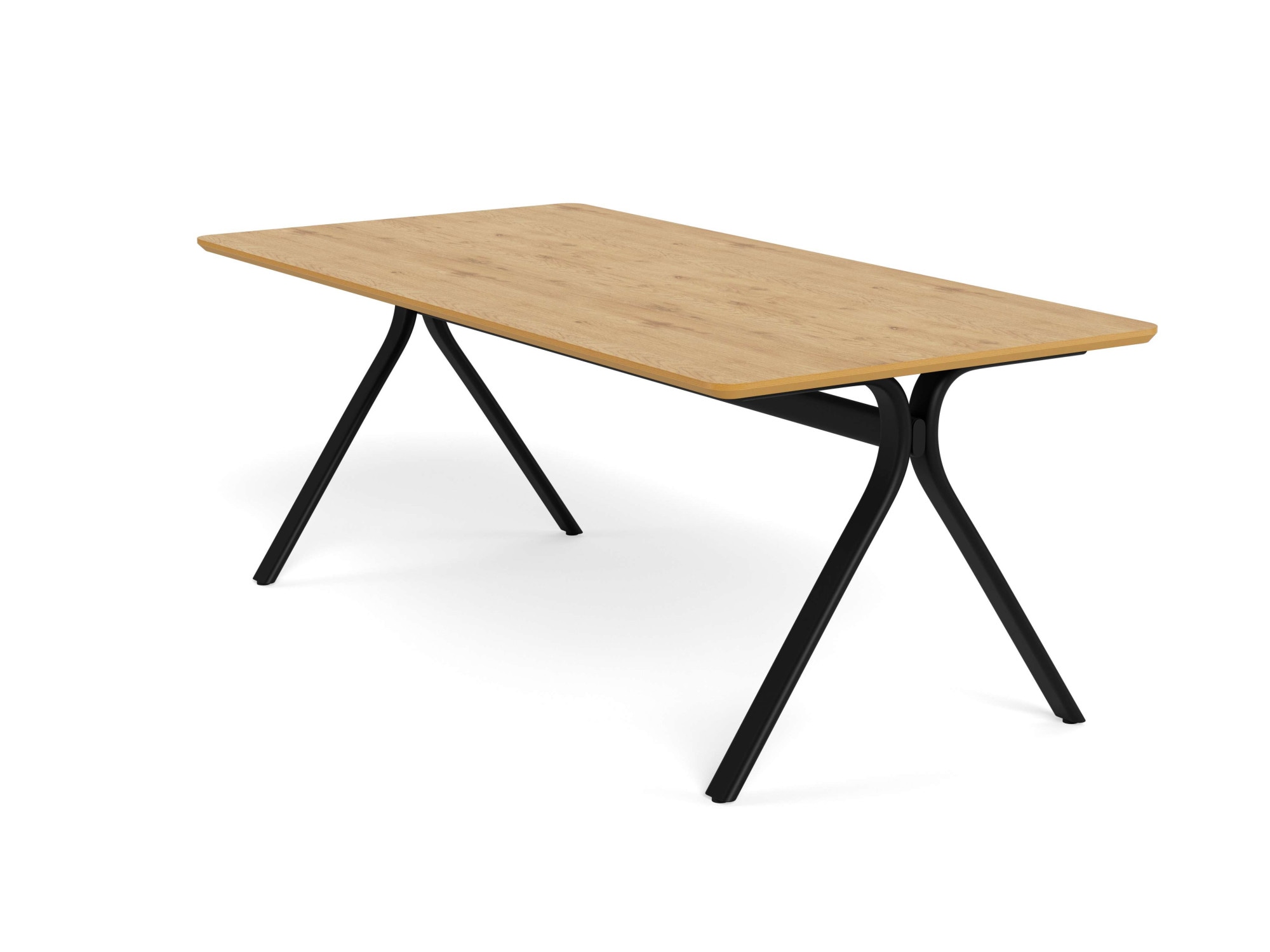 ACTONA GROUP Esstisch »Bristol, Speisetisch, Tisch« rechteckig, Tischplatte eichefarbes Melamin, schwarzer Stahlfuß, FSC™