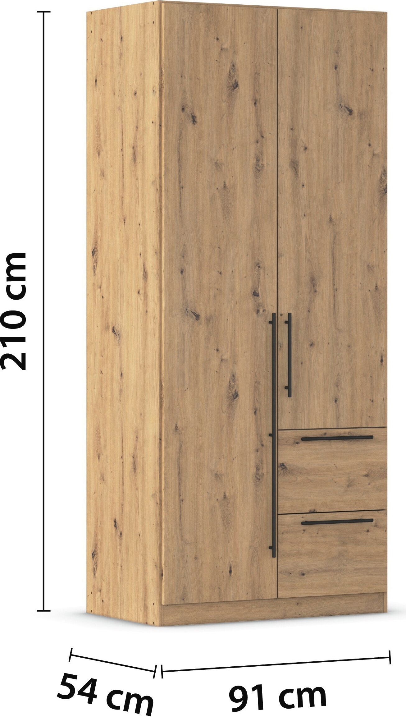 rauch Kleiderschrank »Drehtürenschrank Schrank Garderobe Wäscheschrank Schlafzimmer AVOLA«, (in 3 verschiedenen Ausstattungen BASIC/CLASSIC/PREMIUM), mit hochwertigen Stangengriffen in Schwarz aus Metall MADE IN GERMANY