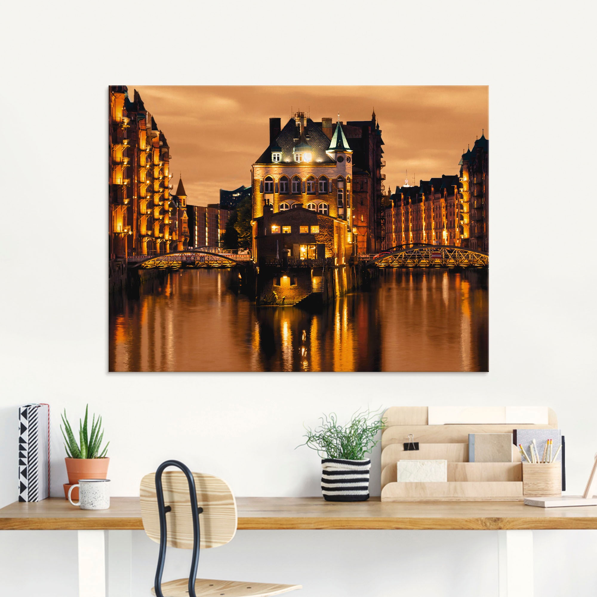 Artland Glasbild »Speicherstadt in Hamburg« Deutschland 1 Stk. tlg. in vers günstig online kaufen