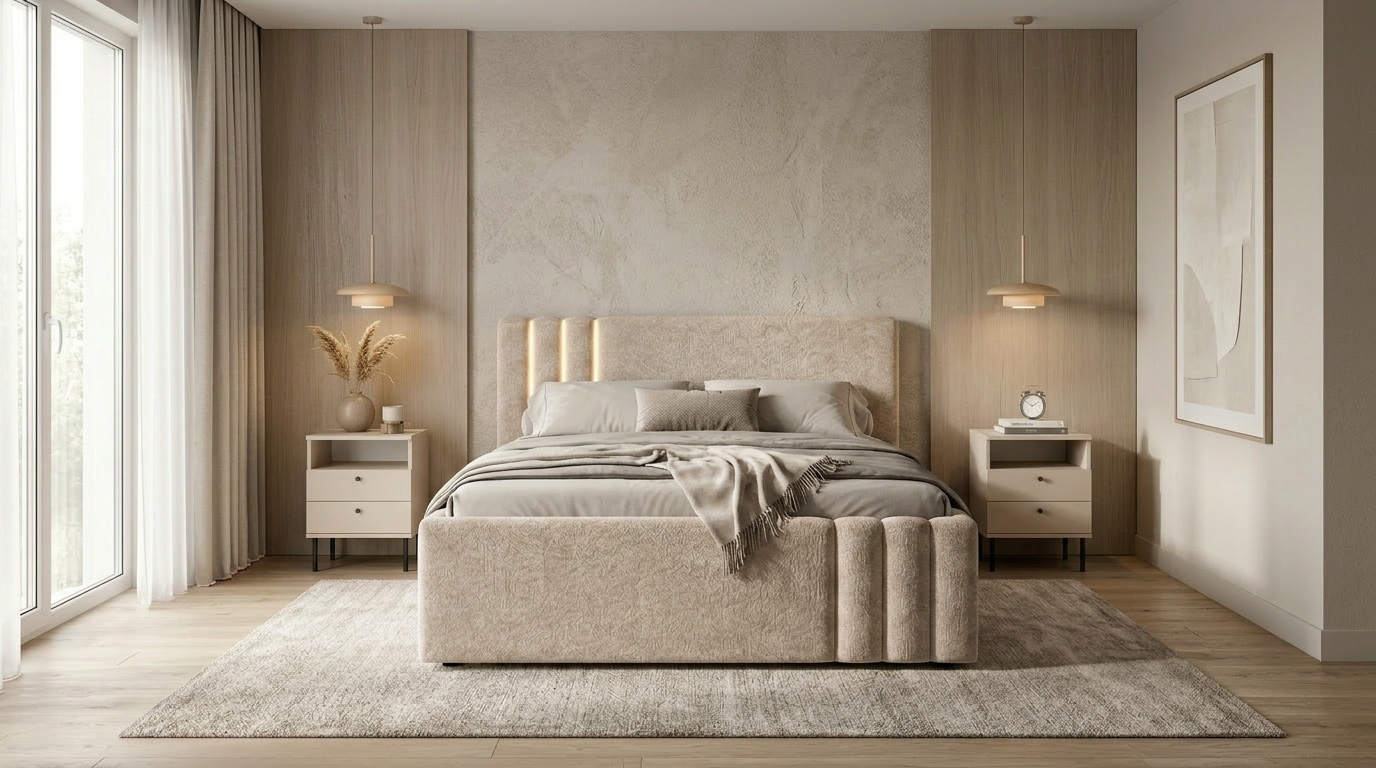 Home affaire Polsterbett »AESSIA in 2 Breiten- 160 und 180 cm, mit/ohne Bettkasten, Chenille« Stauraumbett, gepolstertes Kopfteil, ohne Matratze, modernes Design