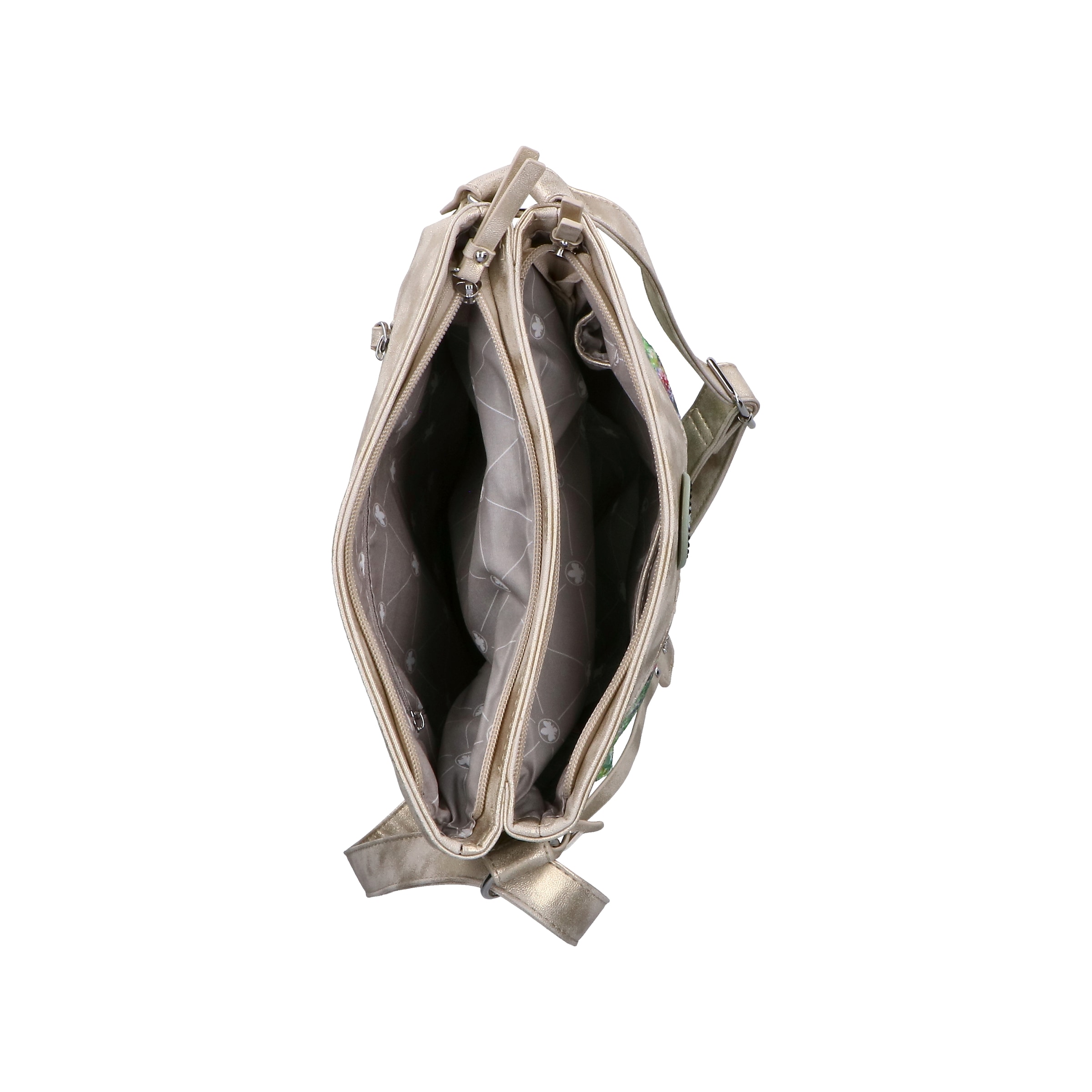 Rieker Umhängetasche Damen Schultertasche, Handtasche in Metallic-Optik