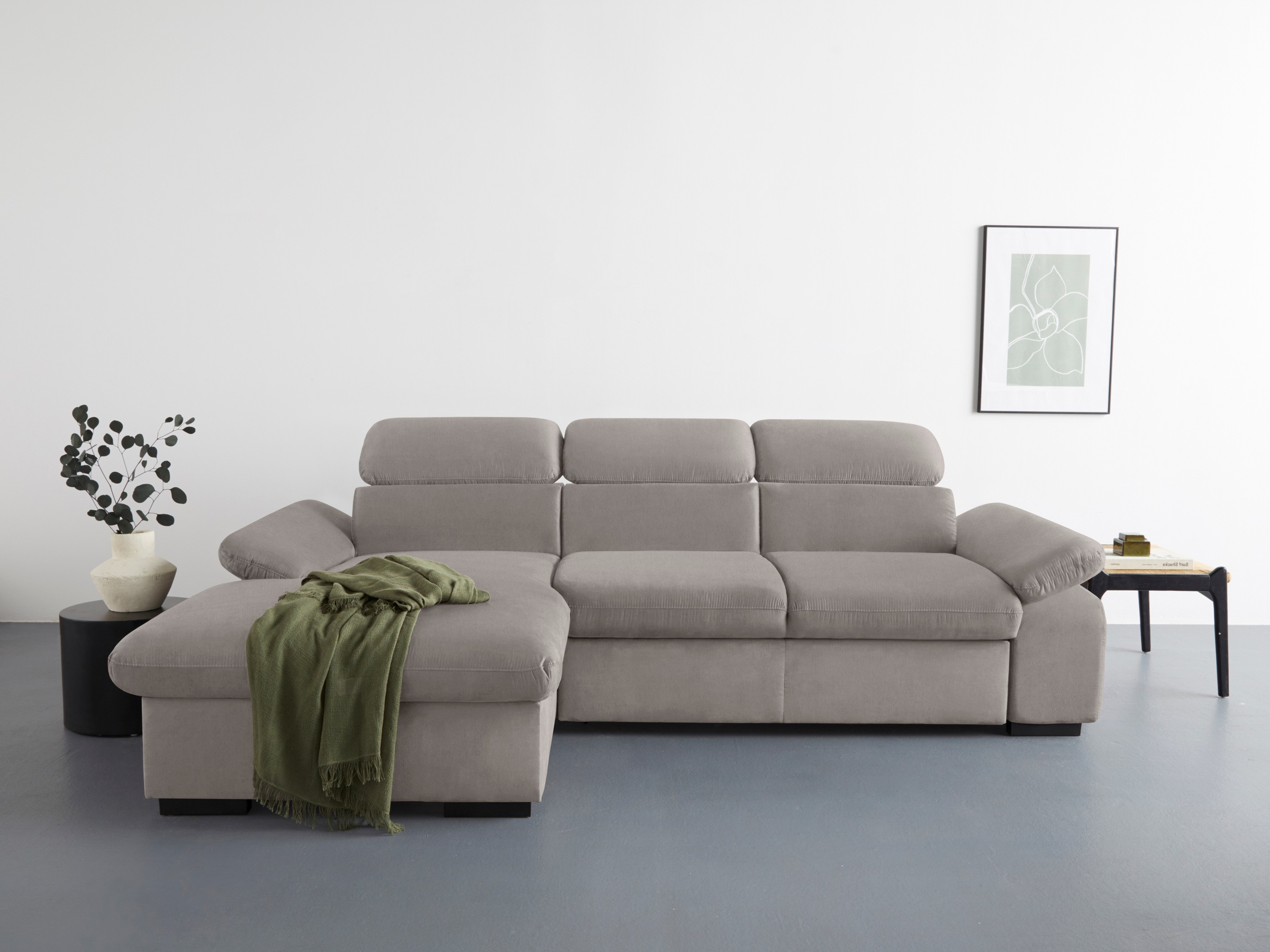 COTTA Ecksofa »Lola L-Form mit Kopfteilfunktion & Hocker«, (Set, mit Hocker günstig online kaufen
