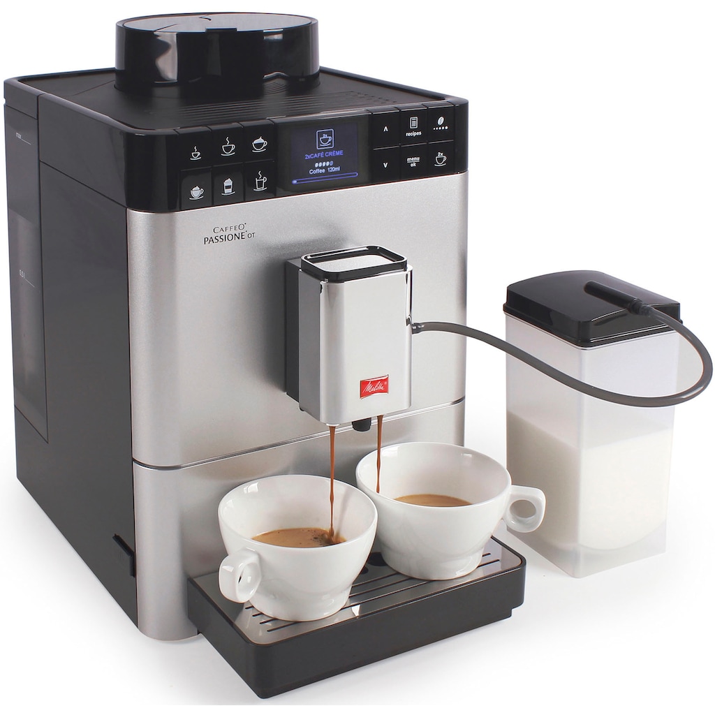 Melitta Kaffeevollautomat »Passione® One Touch F53/1-101, silber«, One Touch Funktion, tassengenau frisch gemahlene Bohnen