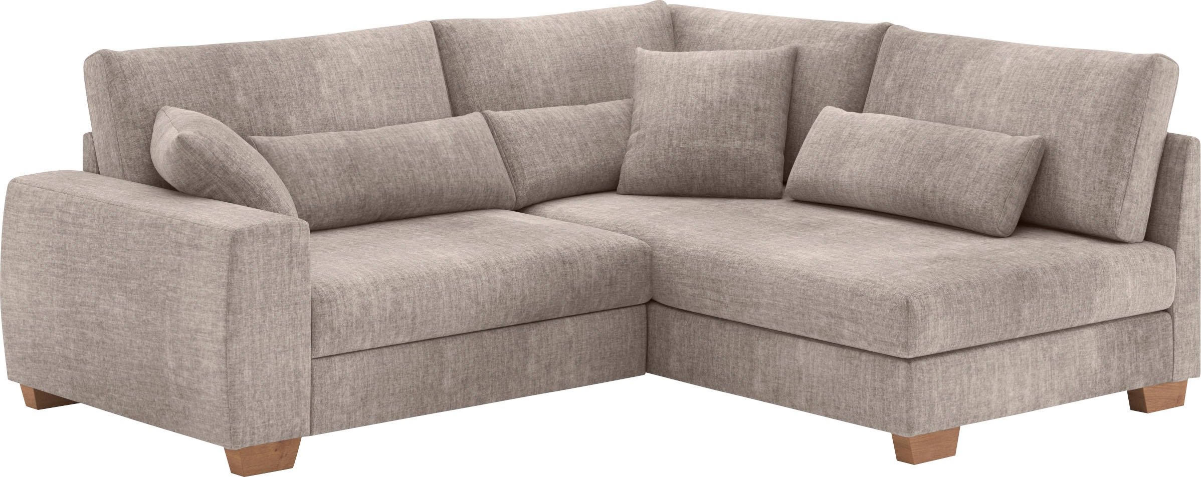 Mr. Couch Ecksofa »Hilla L-Form« Mit Federkern, wahlweise mit Bettfunktion günstig online kaufen