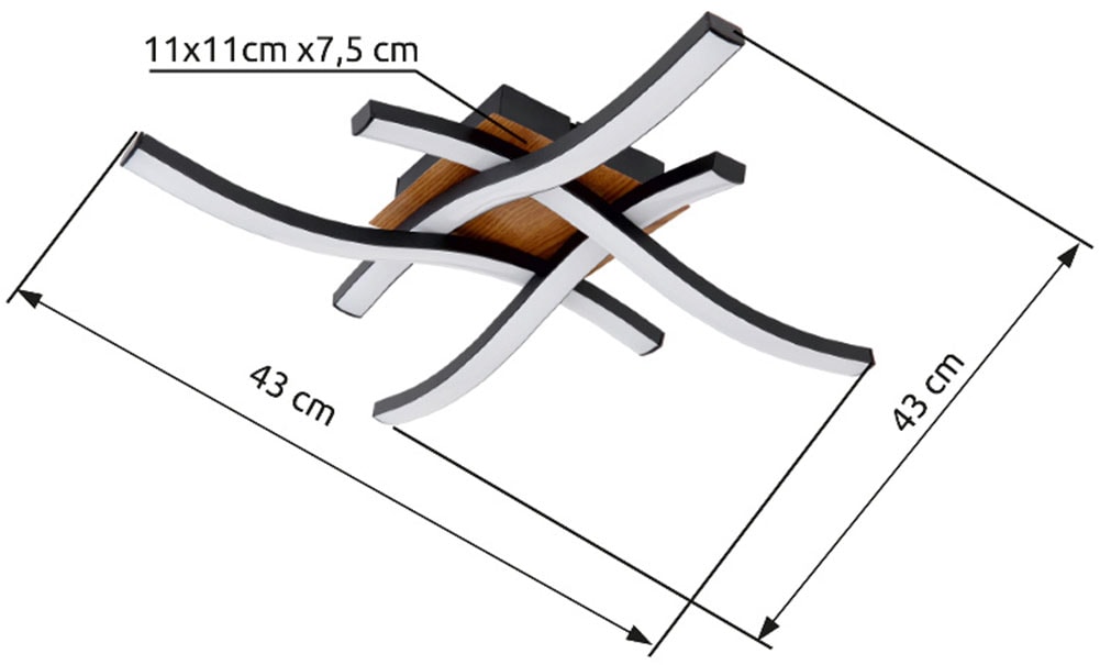 GLOBO LIGHTING LED Deckenleuchte »EVITA« LED-Modul Warmweiß Deckenlampe/Wohnzimmer/Schlafzimmer/modern